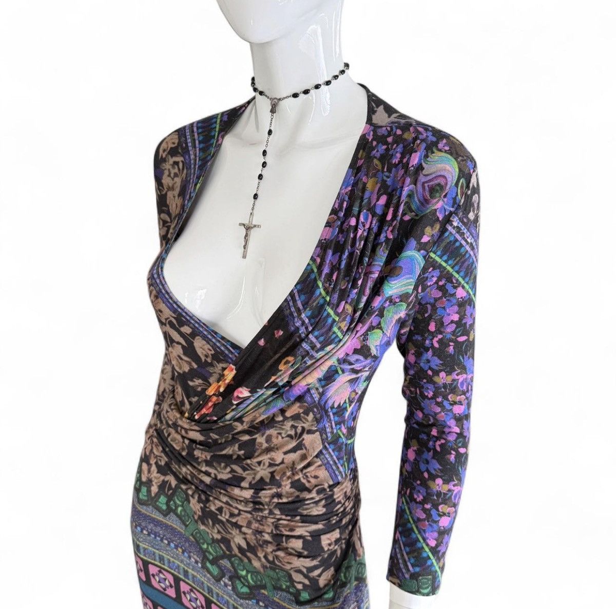 Etro Archival ETRO Milano Jersey Wrap Dress - Italian Luxury Size M / US 6-8 / IT 42-44 - 2 Thumbnail