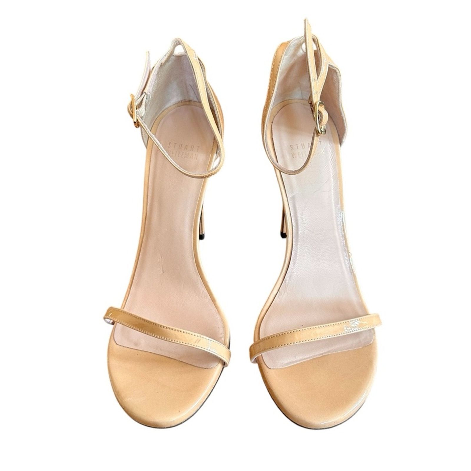 Stuart Weitzman The Nudist II – Patent Beige – Size 9 – GUC