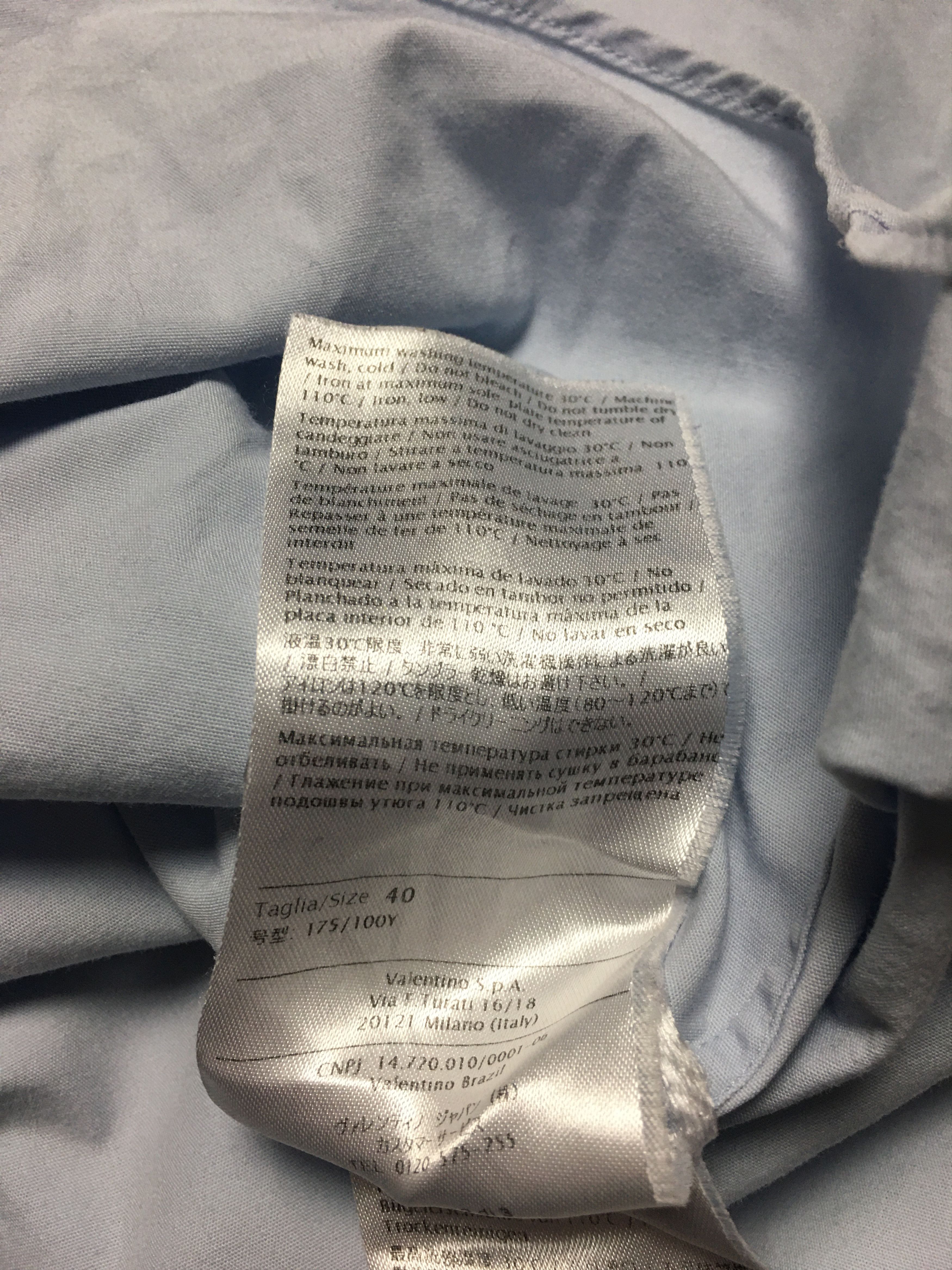 Valentino Valentino Light Blue Men Shirt Size 15 3/4 -40 Size 40R - 11 Thumbnail