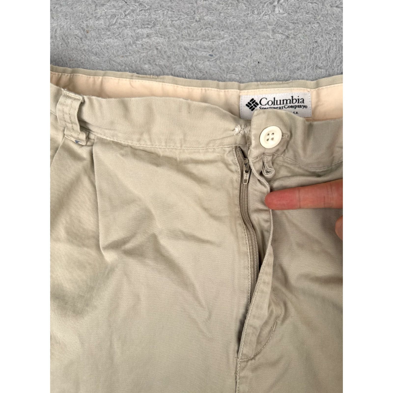 Vintage COLUMBIA Shorts Mens 38 Beige Bermudas Regular Fit 100% Cotton Casual Outdoor Size US 38 / EU 54 - 6 Thumbnail