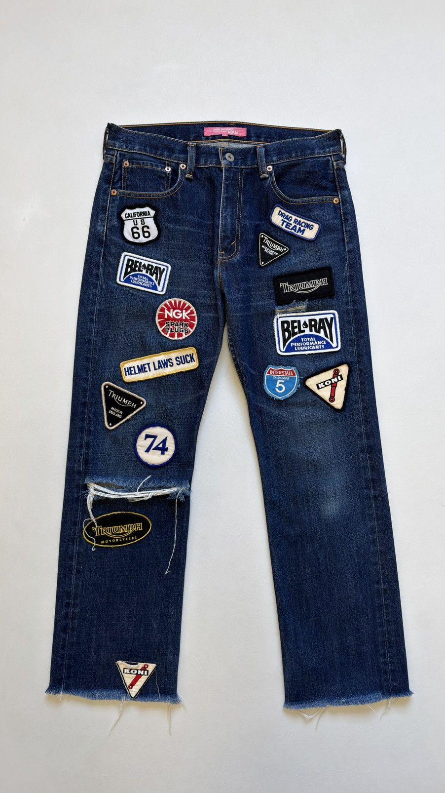 Comme des Garcons 02 ‘Triumph Motorcycles Patch’ Denim Jeans Size US 32 / EU 48 - 2 Thumbnail