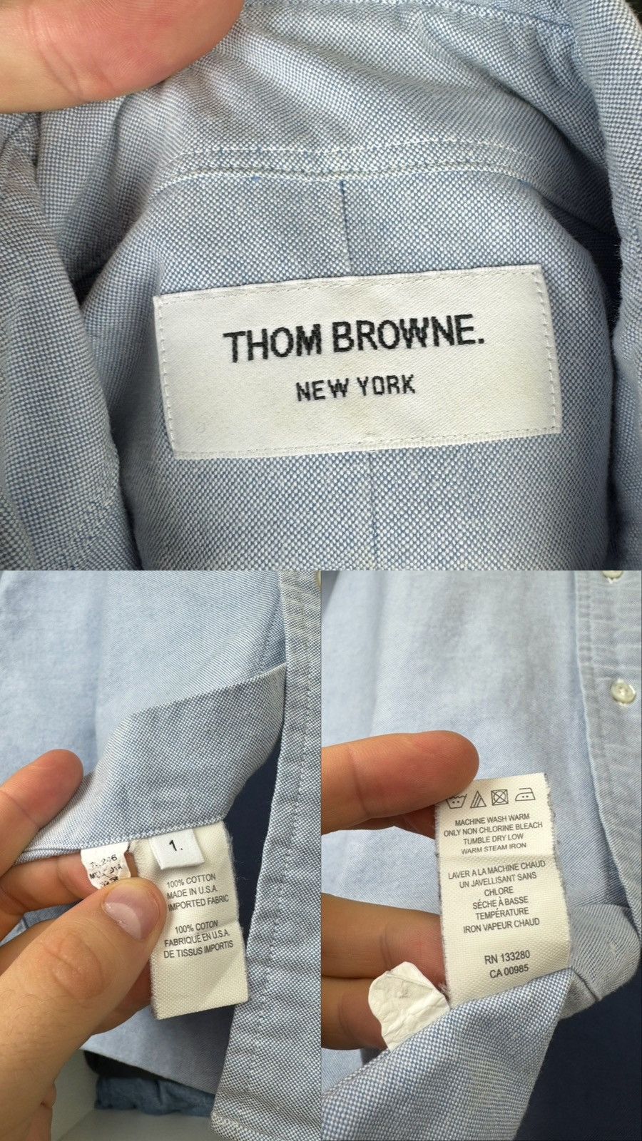 Thom Browne Button-Down Shirt Made in USA Long Sleeve Size 2