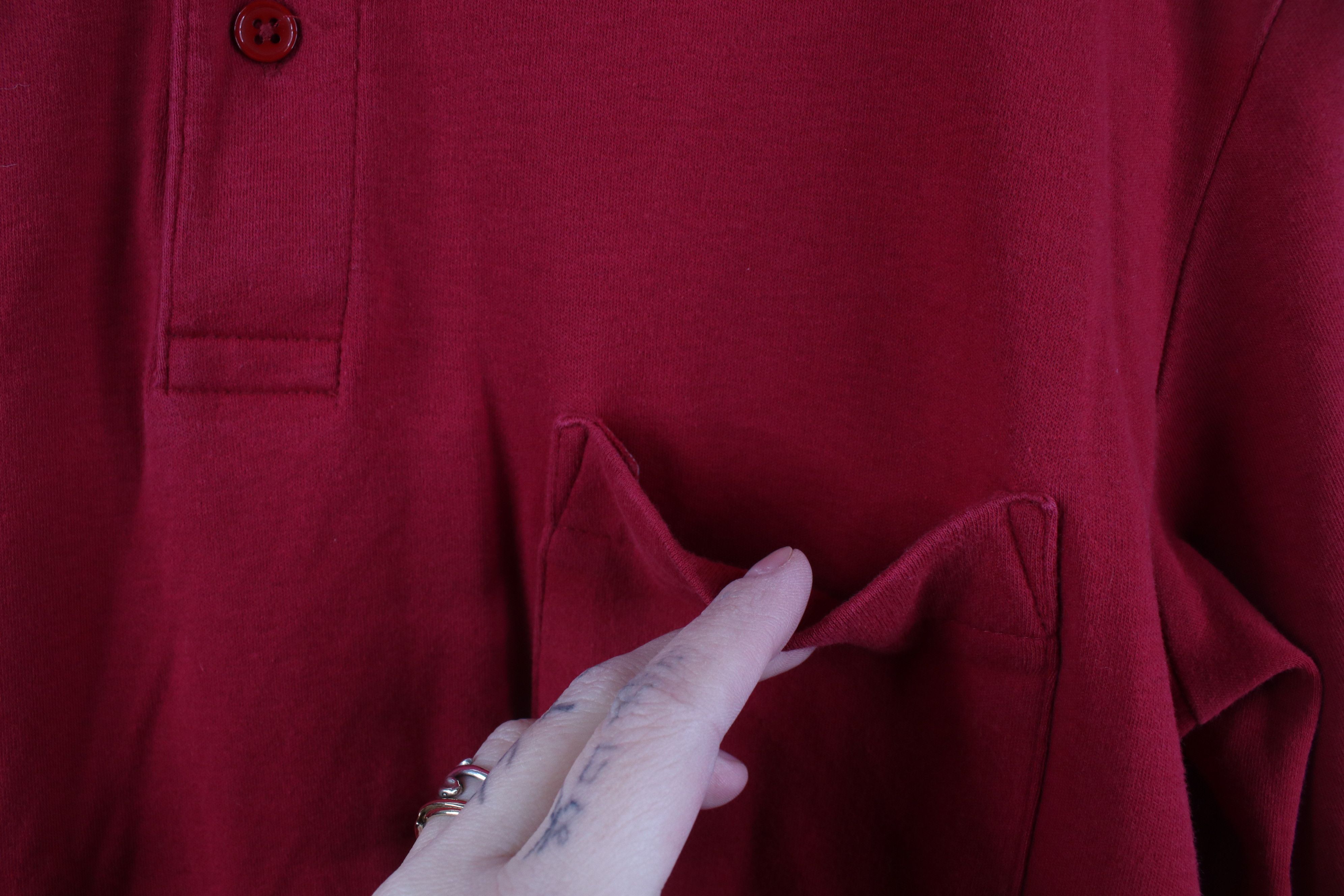 Lands' End Vintage 90s Lands End Soft Cotton Long Sleeve Polo Shirt Red Size US L / EU 52-54 / 3 - 4 Thumbnail