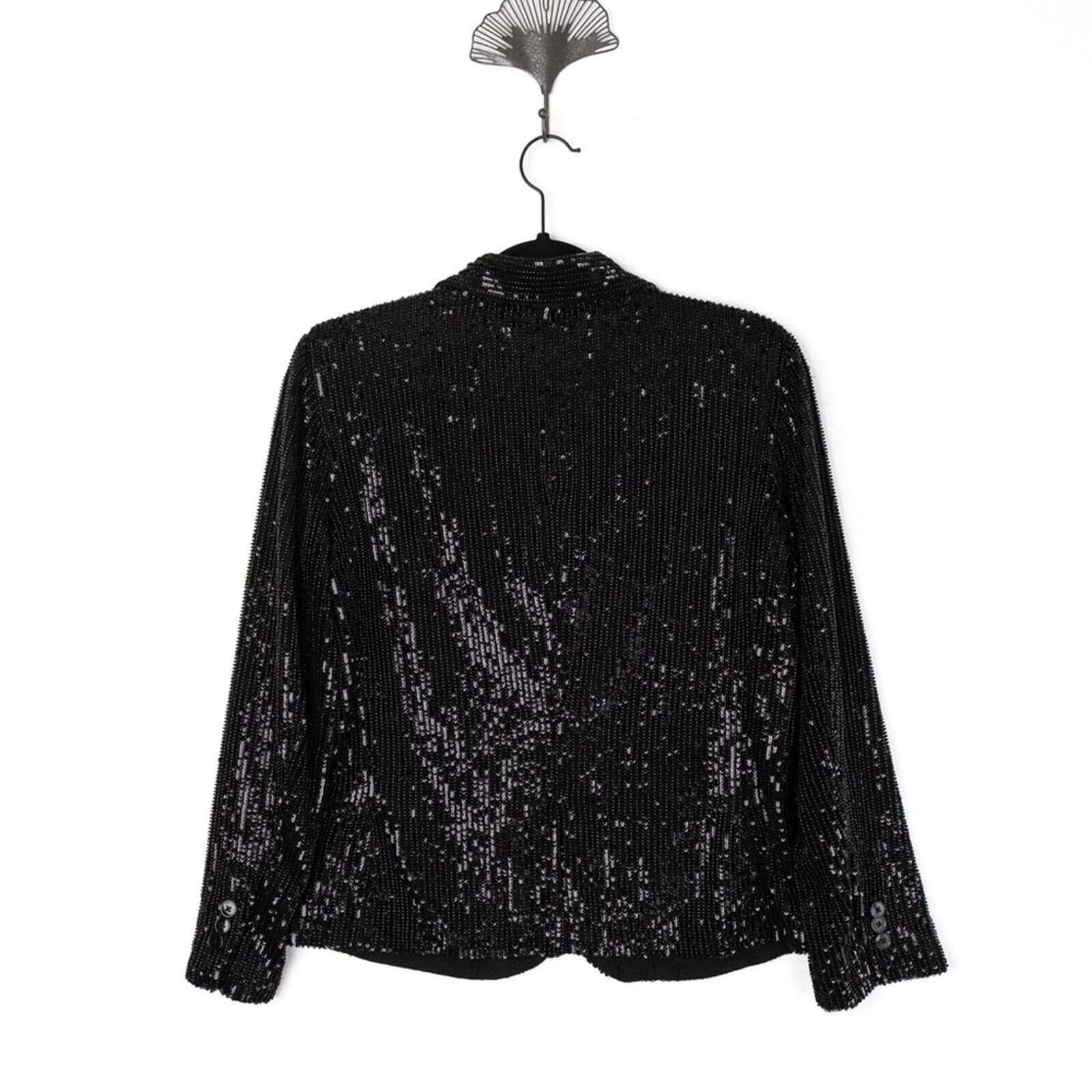 Polo Ralph Lauren Polo Ralph Lauren Sequin Cropped Blazer Black NWT Size 6 Size M / US 6-8 / IT 42-44 - 6 Thumbnail