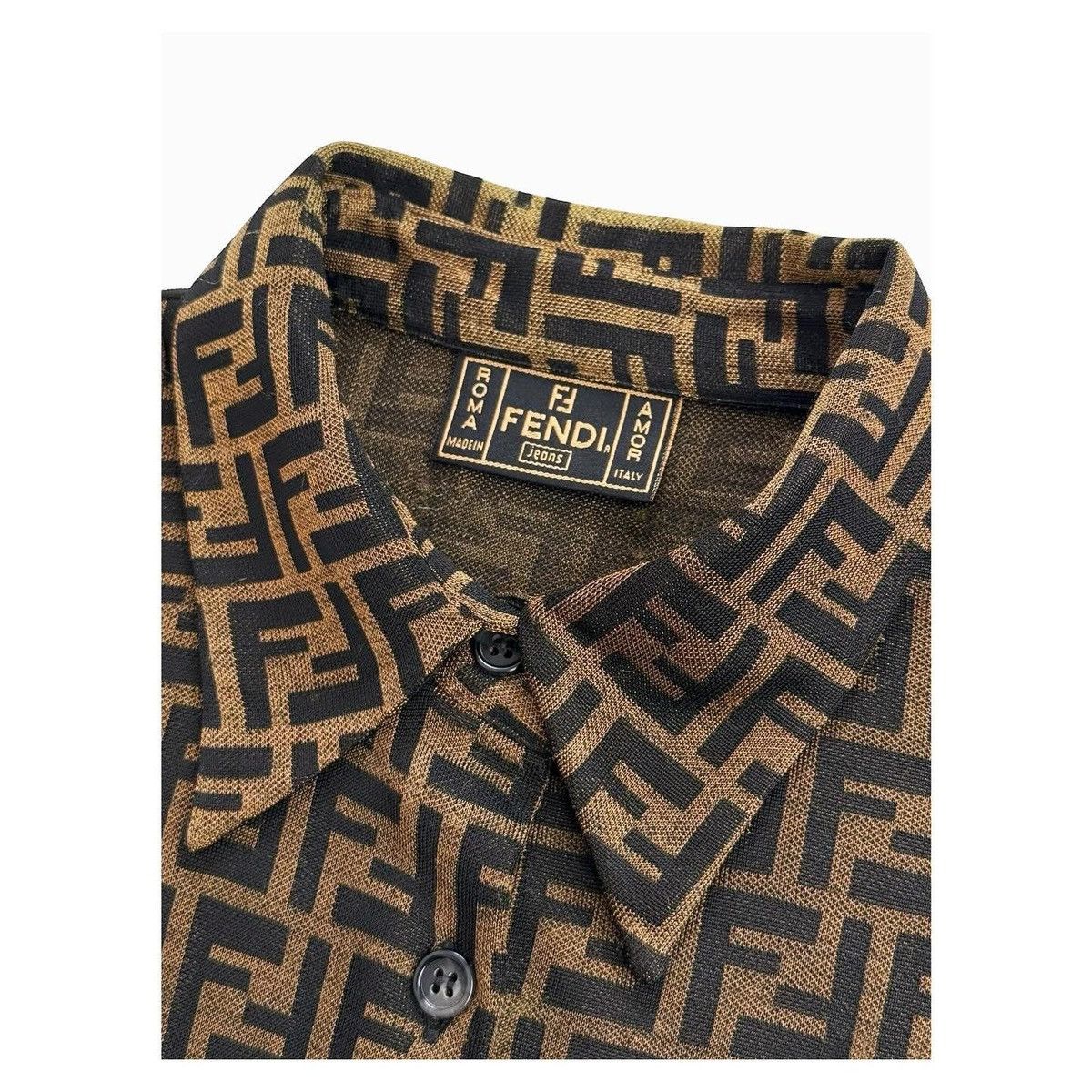 Fendi Fendi Zucca Monogram FF Logo Rayon Shirt Size M / US 6-8 / IT 42-44 - 3 Thumbnail
