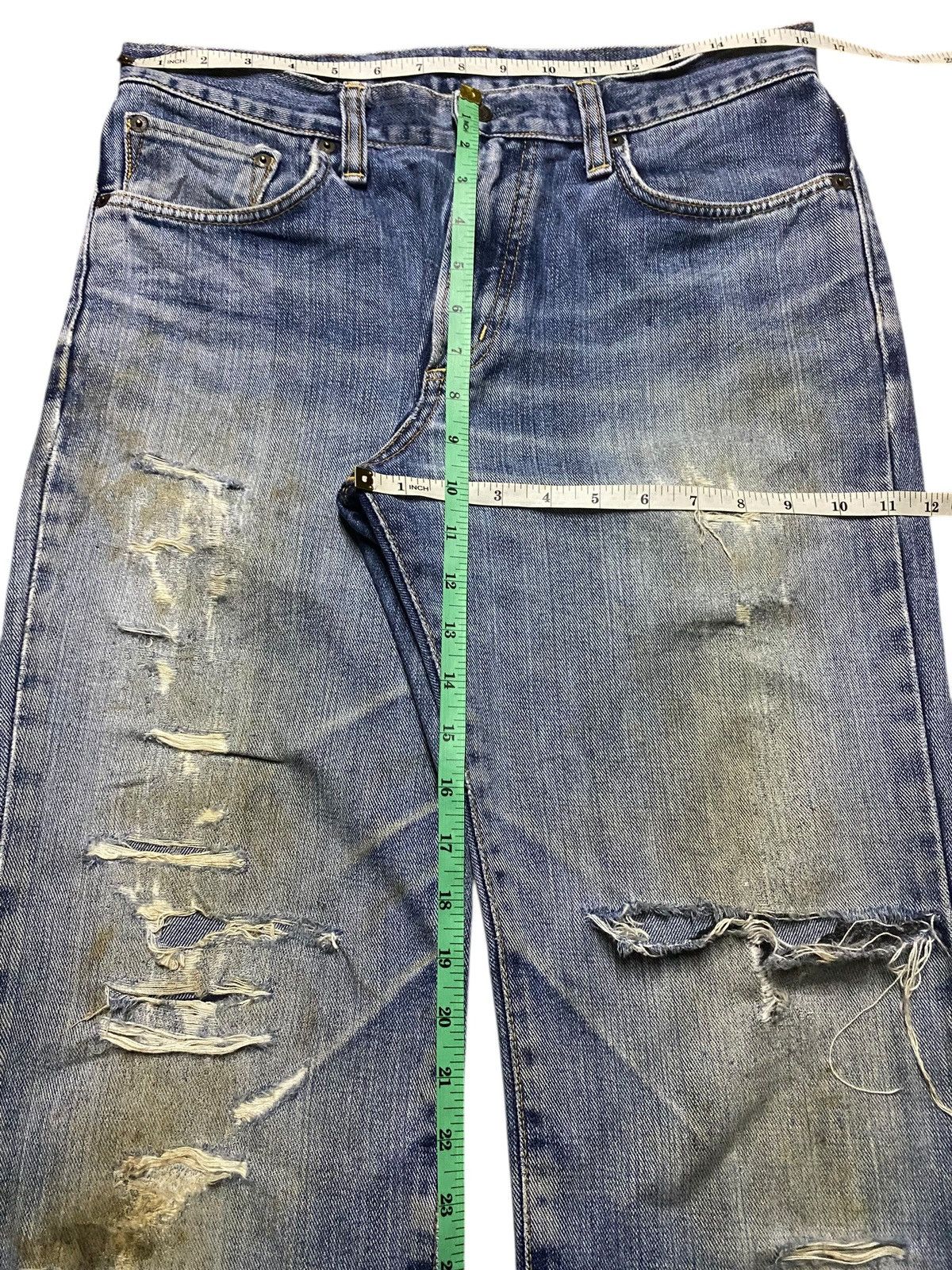Edwin Vintage Edwin 403 Ripped Rusty Loose Jeans Size US 32 / EU 48 - 12 Thumbnail