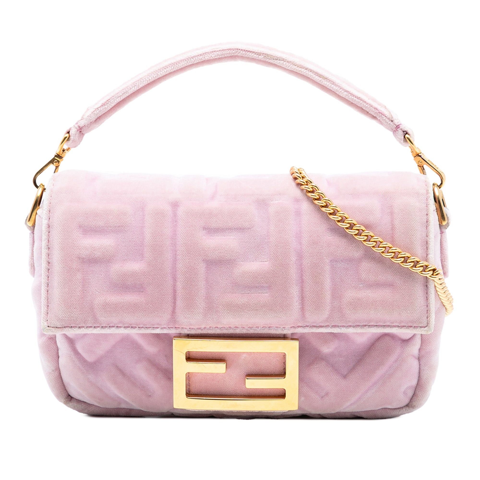 Mini Zucca Embossed Velvet Baguette Satchel