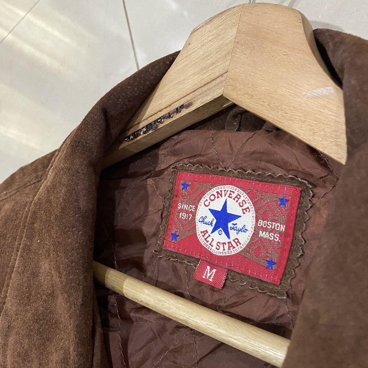 Converse × Genuine Leather 🔥VTG CONVERSE CHUCK TAYLOR PIGSKIN LEATHER VARSITY JACKET Size US M / EU 48-50 / 2 - 11 Thumbnail