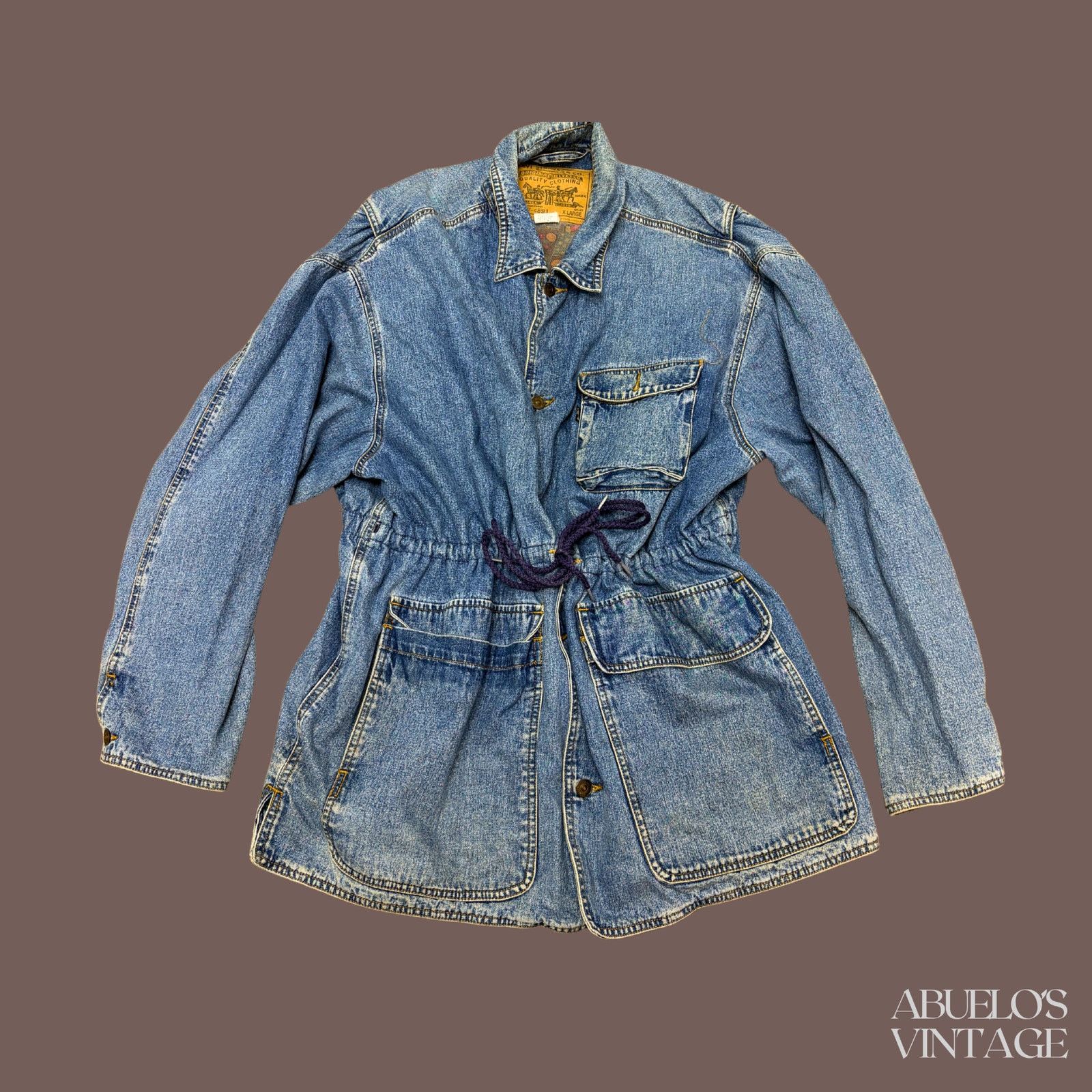 Levi's VTG Denim Jacket | Levi’s Blue Cinch | 90s Workwear Size US XL / EU 56 / 4 - 1 Thumbnail