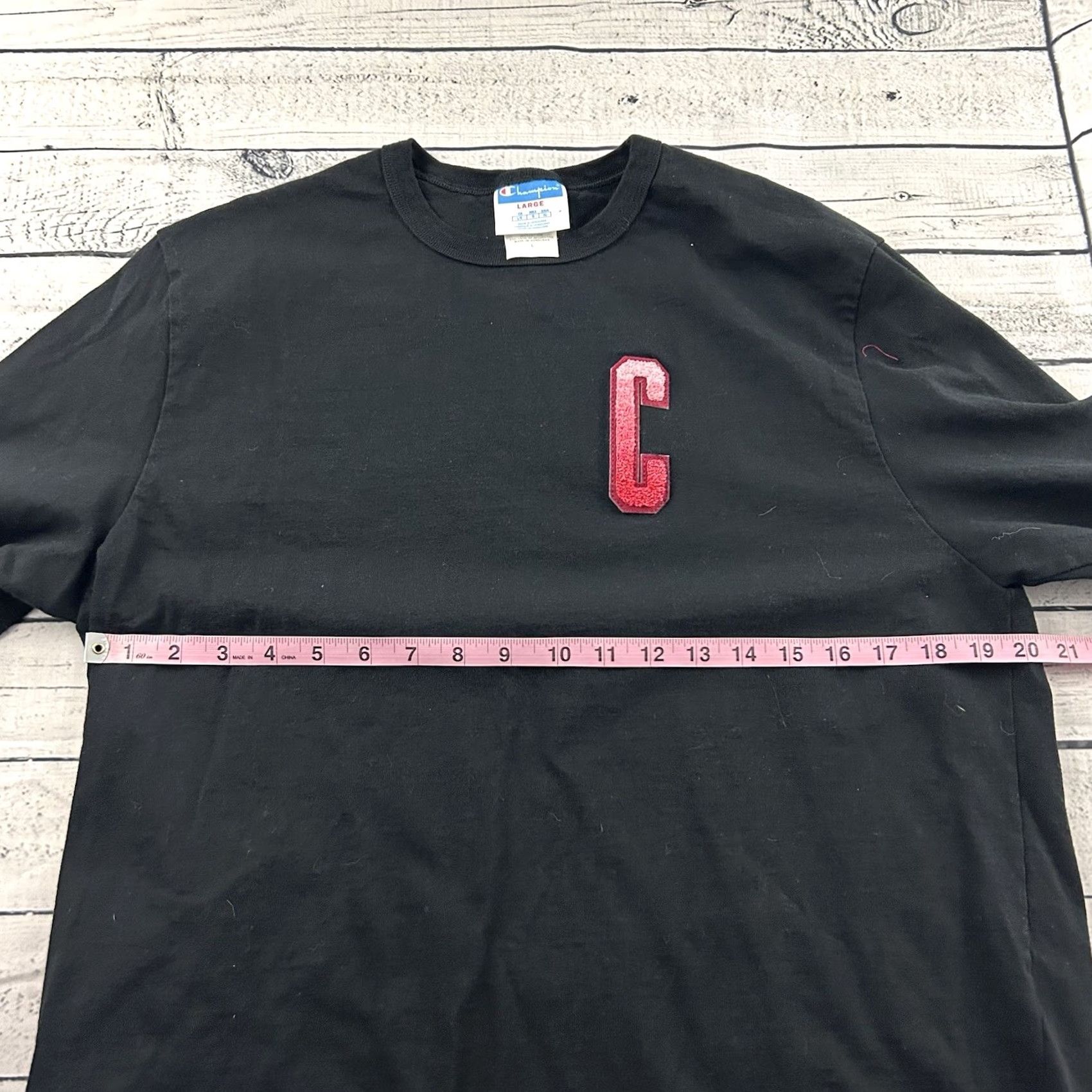 Champion Champion Fuzzy C Logo Long Sleeve T Shirt Mens Large Black Size US L / EU 52-54 / 3 - 6 Thumbnail