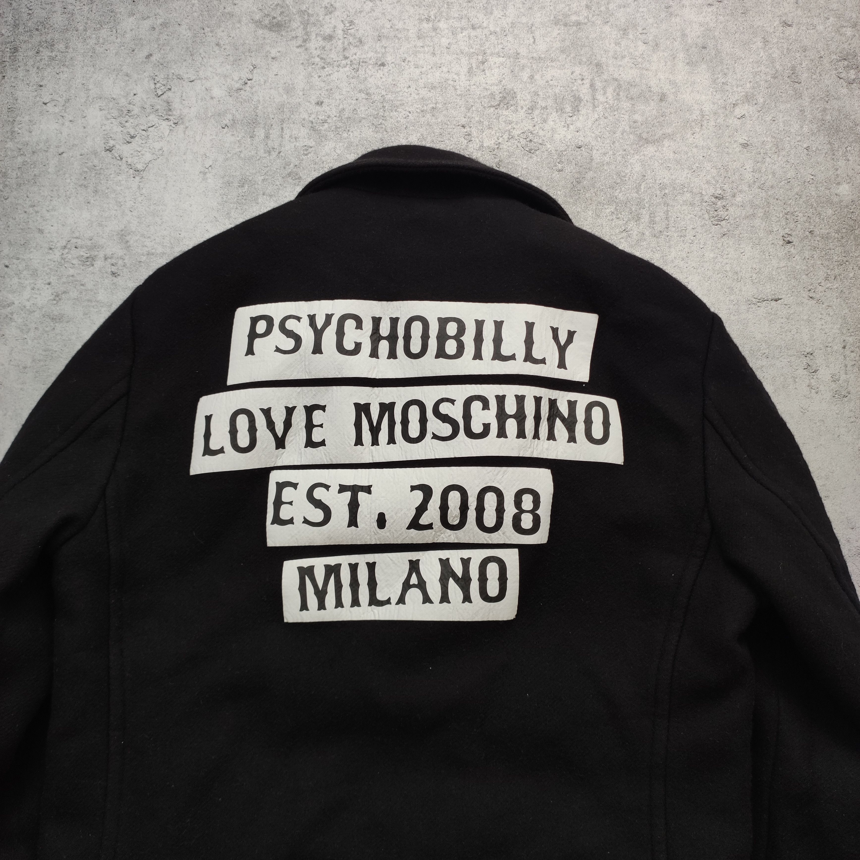 Love Moschino RARE Love Moschino Milano Psychobilly Black Short Coat Size XXL / US 16-18 / IT 52-54 - 10 Thumbnail