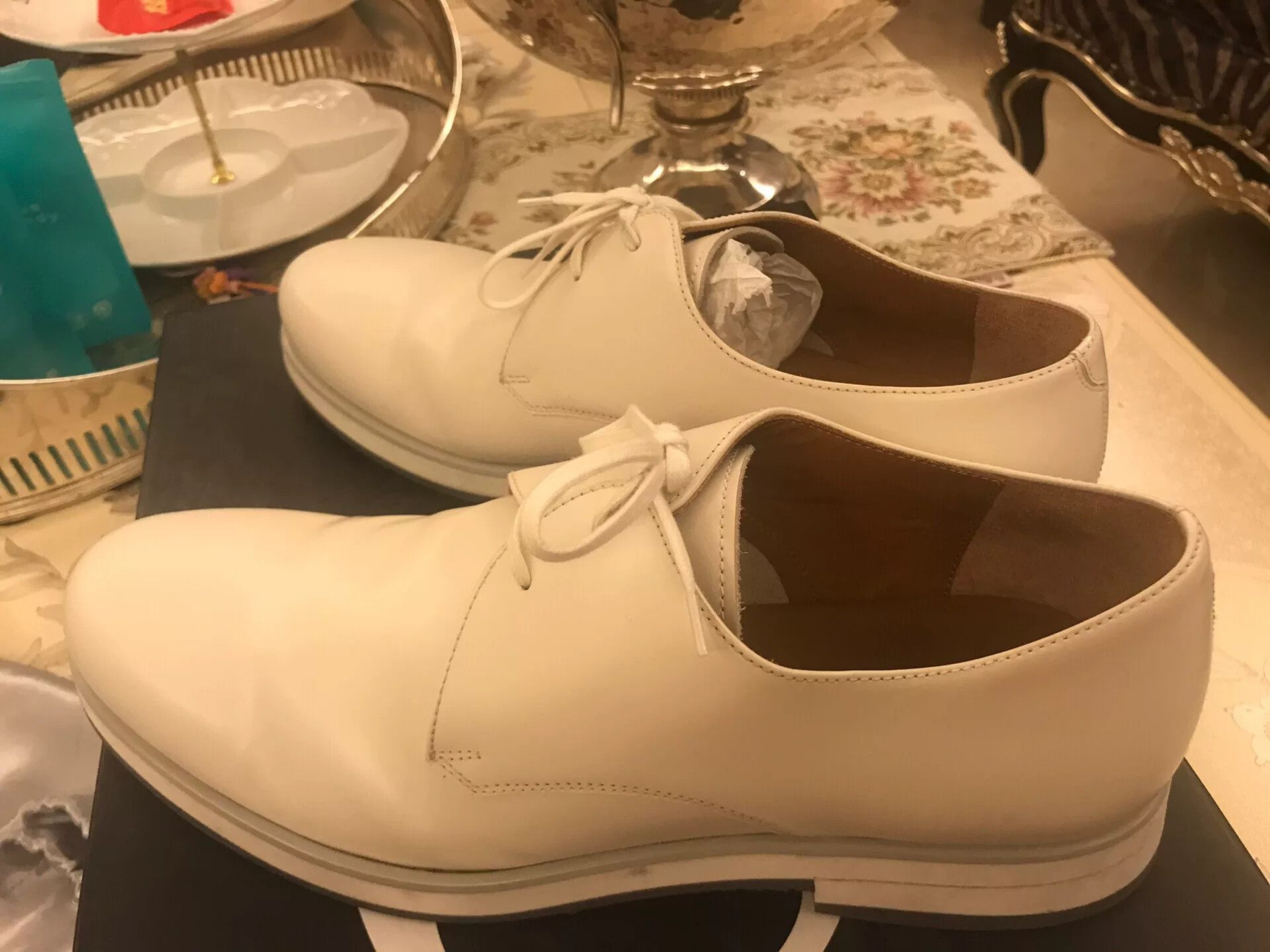 Salvatore Ferragamo Ferragamo Men's White Casual Leather Shoes 41 Size US 8 / EU 41 - 3 Thumbnail