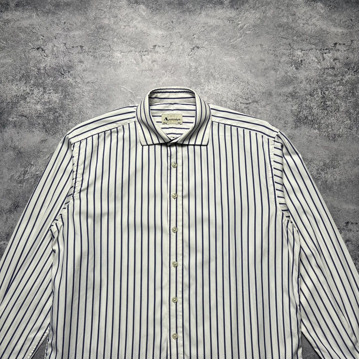 Aquascutum × Designer × Vintage Vintage Aquascutum Striped Shirt Button Up Streetwear Size US M / EU 48-50 / 2 - 2 Thumbnail