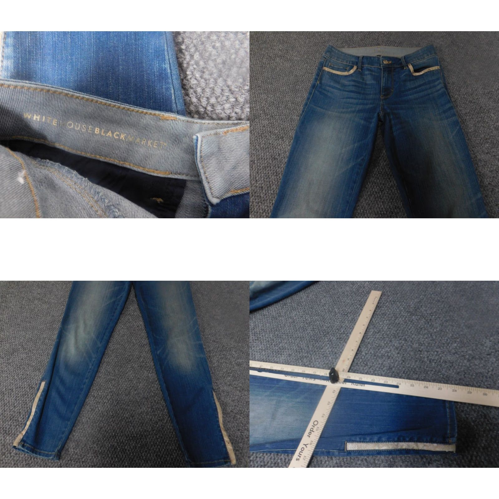 White House Black Market White House Black Market Jeans Womens 4 Blue Skinny Ankle Denim Zipper Pockets Regular Inseam 28in Cotton Blend Spandex Size 27" / US 4 / IT 40 - 8 Thumbnail