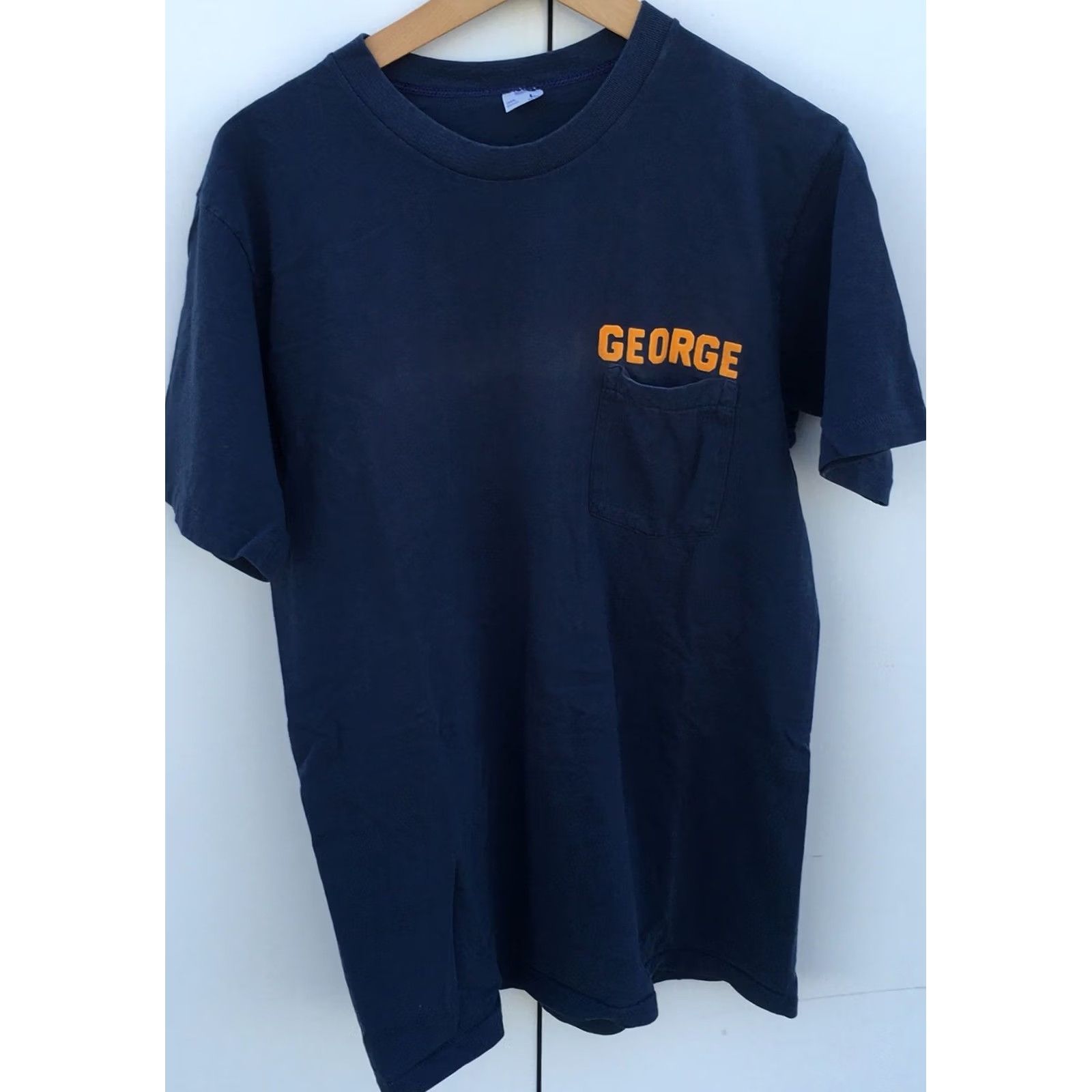 JCPenney VINTAGE GEORGE PURPLE KINGS COACH 76-77 1970s Pocket T Shirt L Blue Mens CK Paint Size US L / EU 52-54 / 3 - 5 Thumbnail