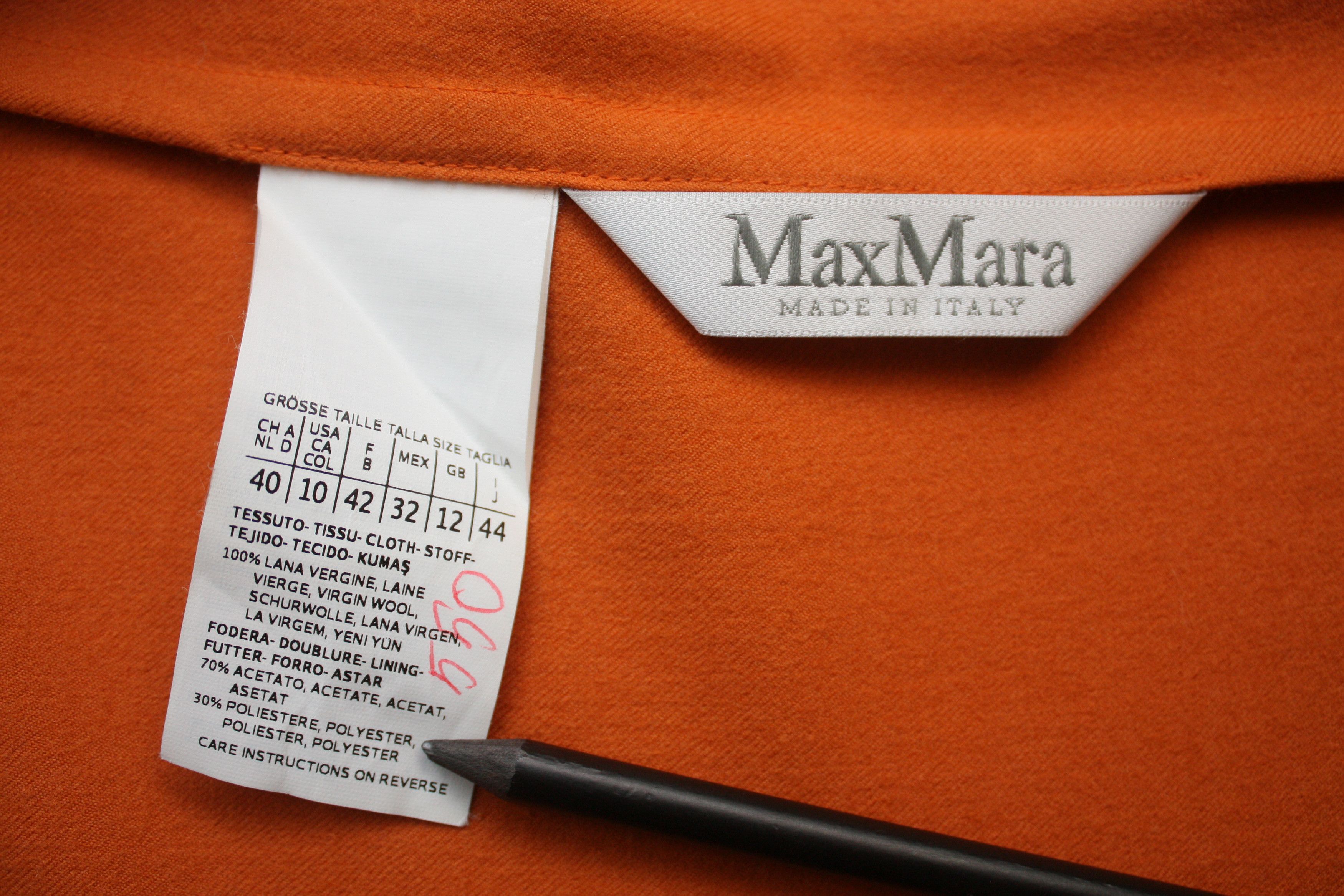 Max Mara Max Mara Orange Lightweight Wool Blazer US10 Made In Italy Size L / US 10 / IT 46 - 3 Thumbnail