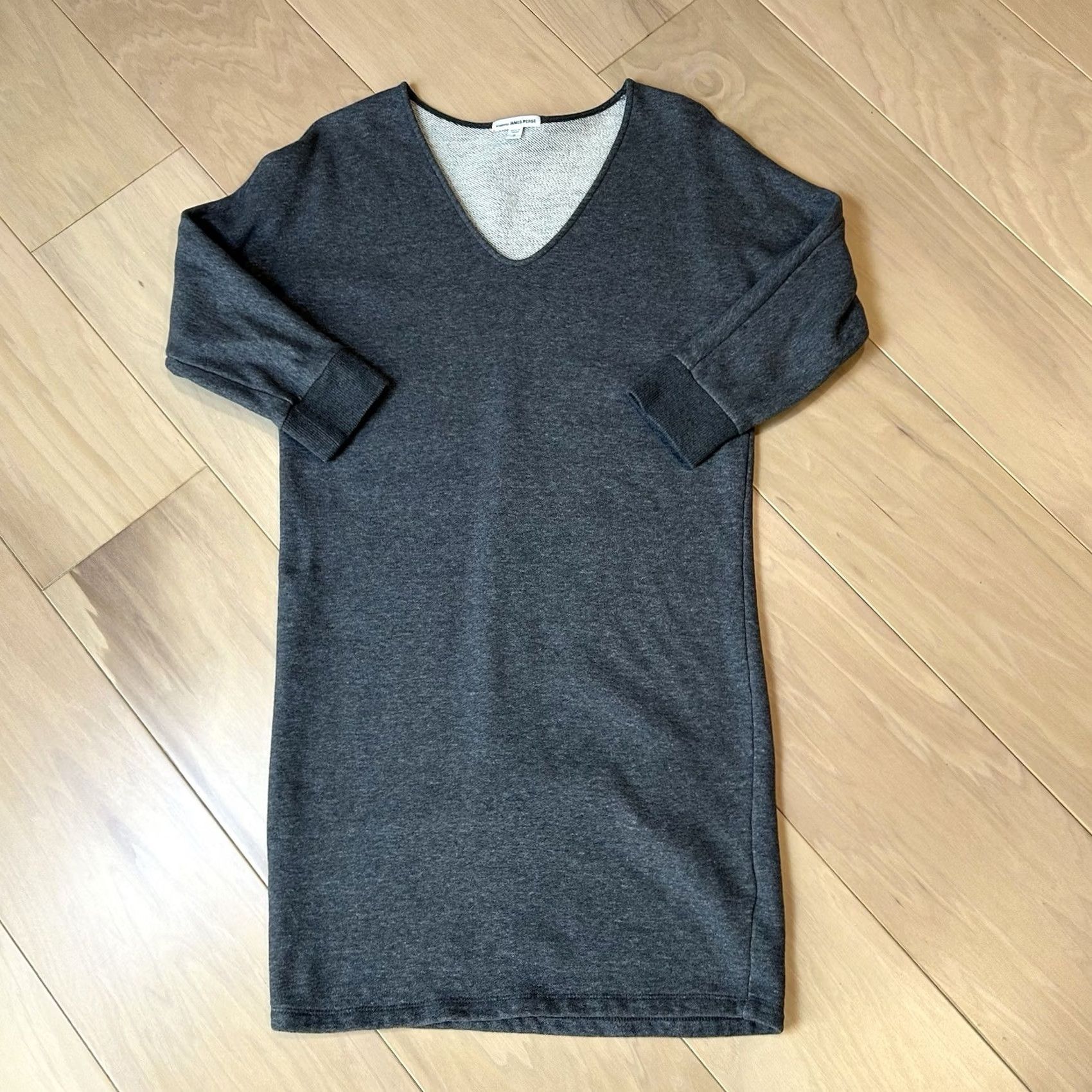 James Perse VINTAGE James Perse Shirt Womens 2 Gray Dolman Sleeve V-Neck Knee Length Sweatshirt Dress Size XS / US 0-2 / IT 36-38 - 2 Thumbnail