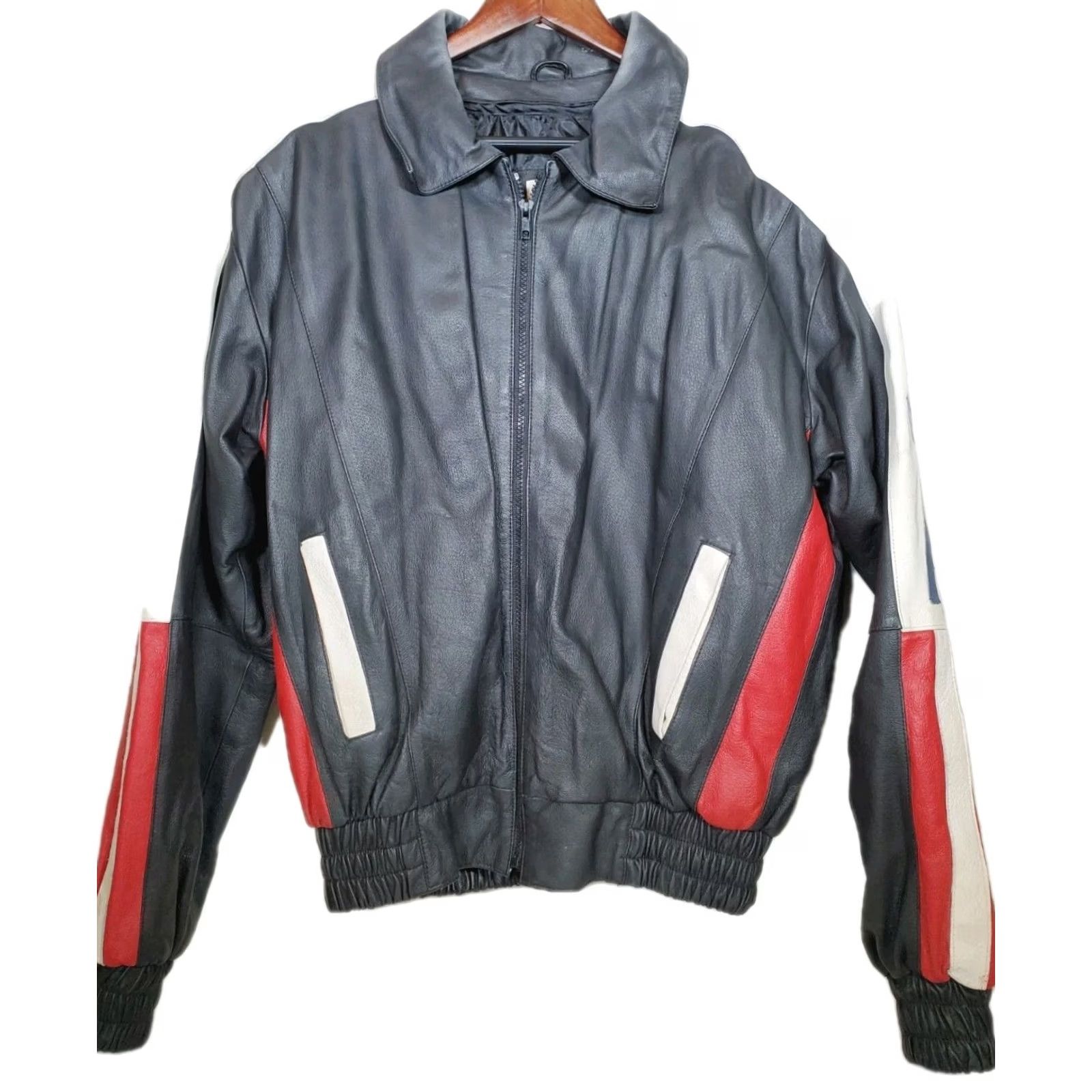 Vintage VINTAGE WILDA Jacket Full Zip American Flag Leather Men's M 90s Patriotic Size US M / EU 48-50 / 2 - 4 Thumbnail
