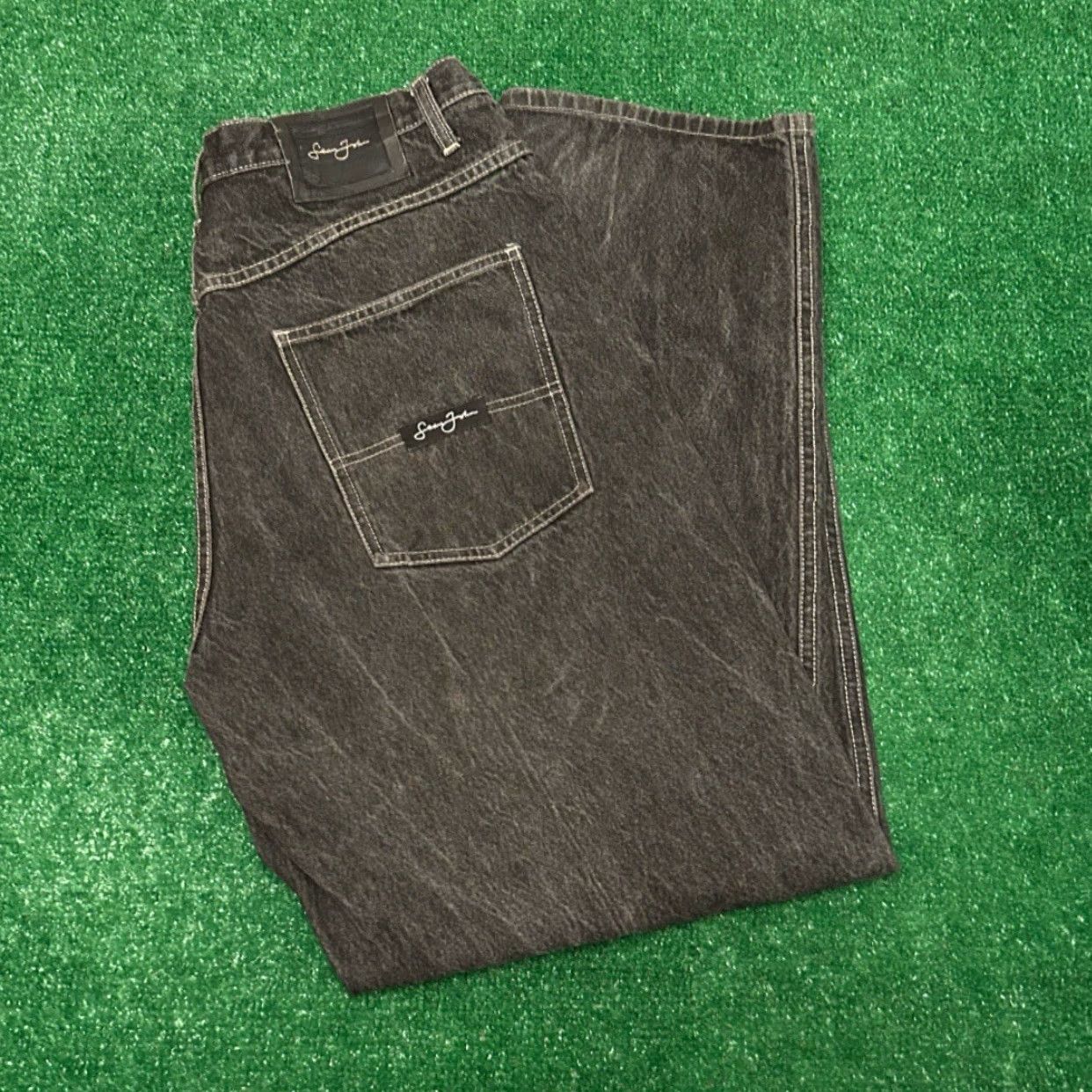 Sean John VINTAGE Sean John Baggy Jeans Dark Wash 36x32 Mens Grunge Skater Y2K Wide-Leg Jeans VTG Mens Size 36 Dark Wash Black Size US 36 / EU 52 - 5 Thumbnail