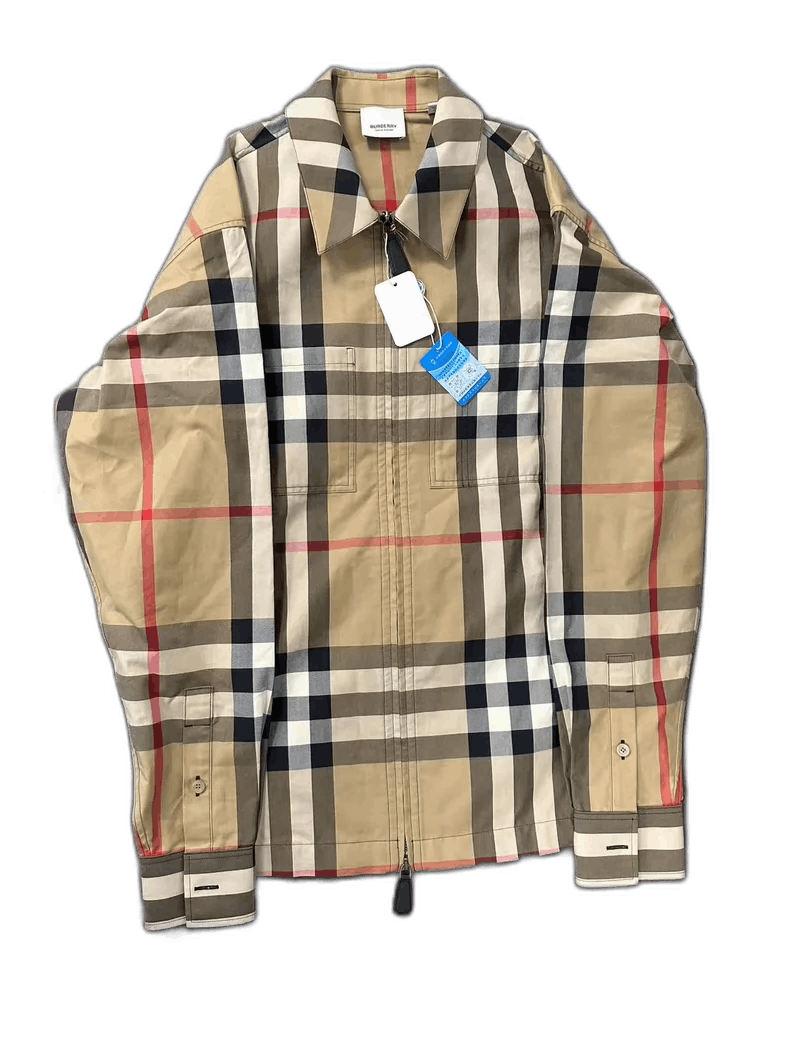 Burberry Burberry Jacket in Beige Plaid Pattern Size US XXS / EU 40 - 1 Thumbnail
