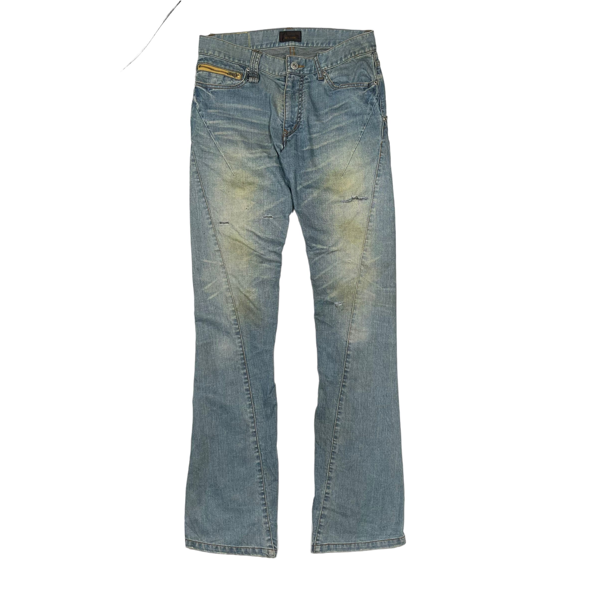 Issey Miyake × Tete Homme Tete Homme Flare Tactical Pocket Washed Denim Pants Size US 29 - 2 Thumbnail