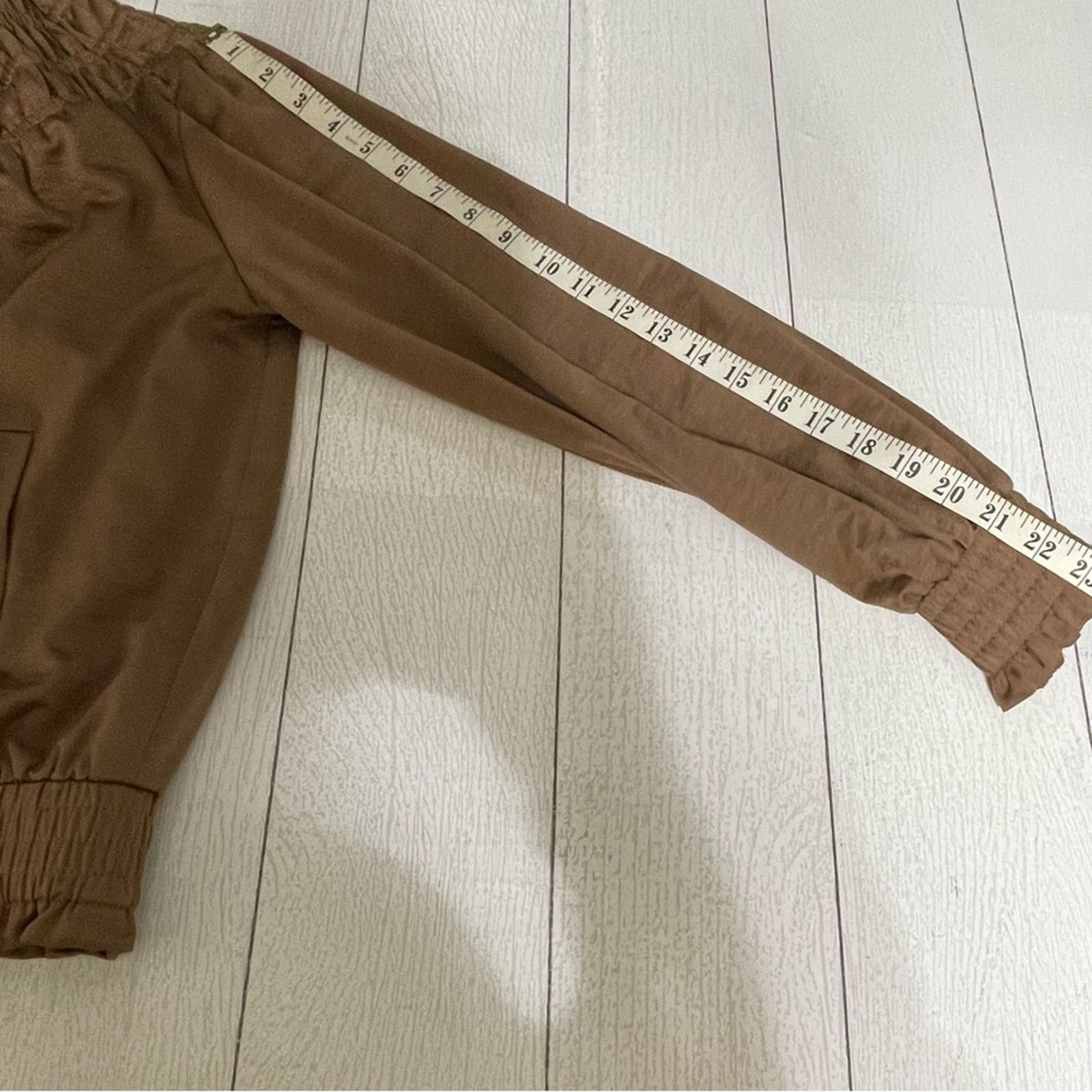 Other OLIVIA GREY Taupe Brown Gathered Bomber Jacket Size Small Size S / US 4 / IT 40 - 6 Thumbnail