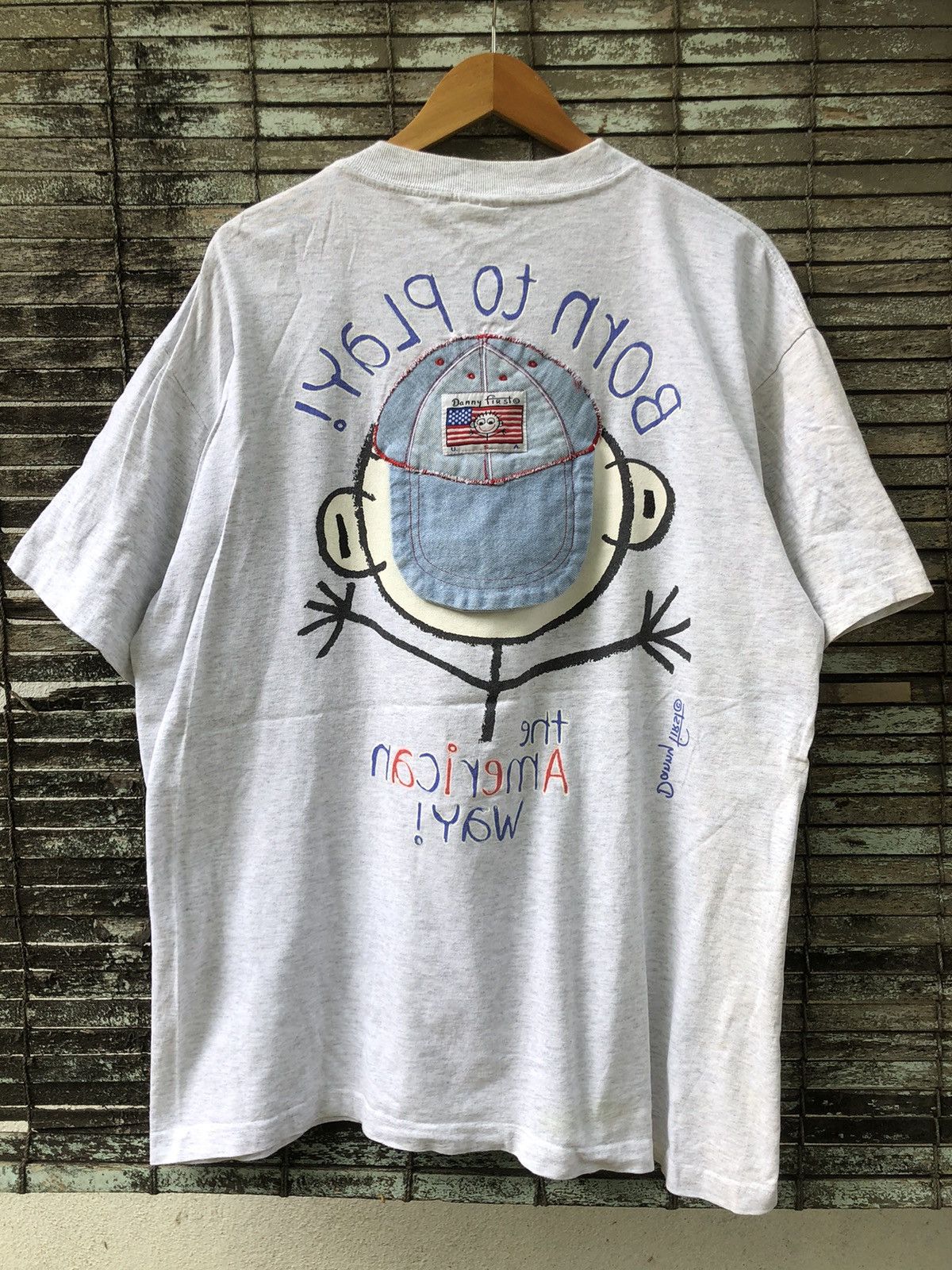 Vintage Vintage 90s Danny First Mirror Cap Jeans Design Tee Size US XL / EU 56 / 4 - 13 Thumbnail