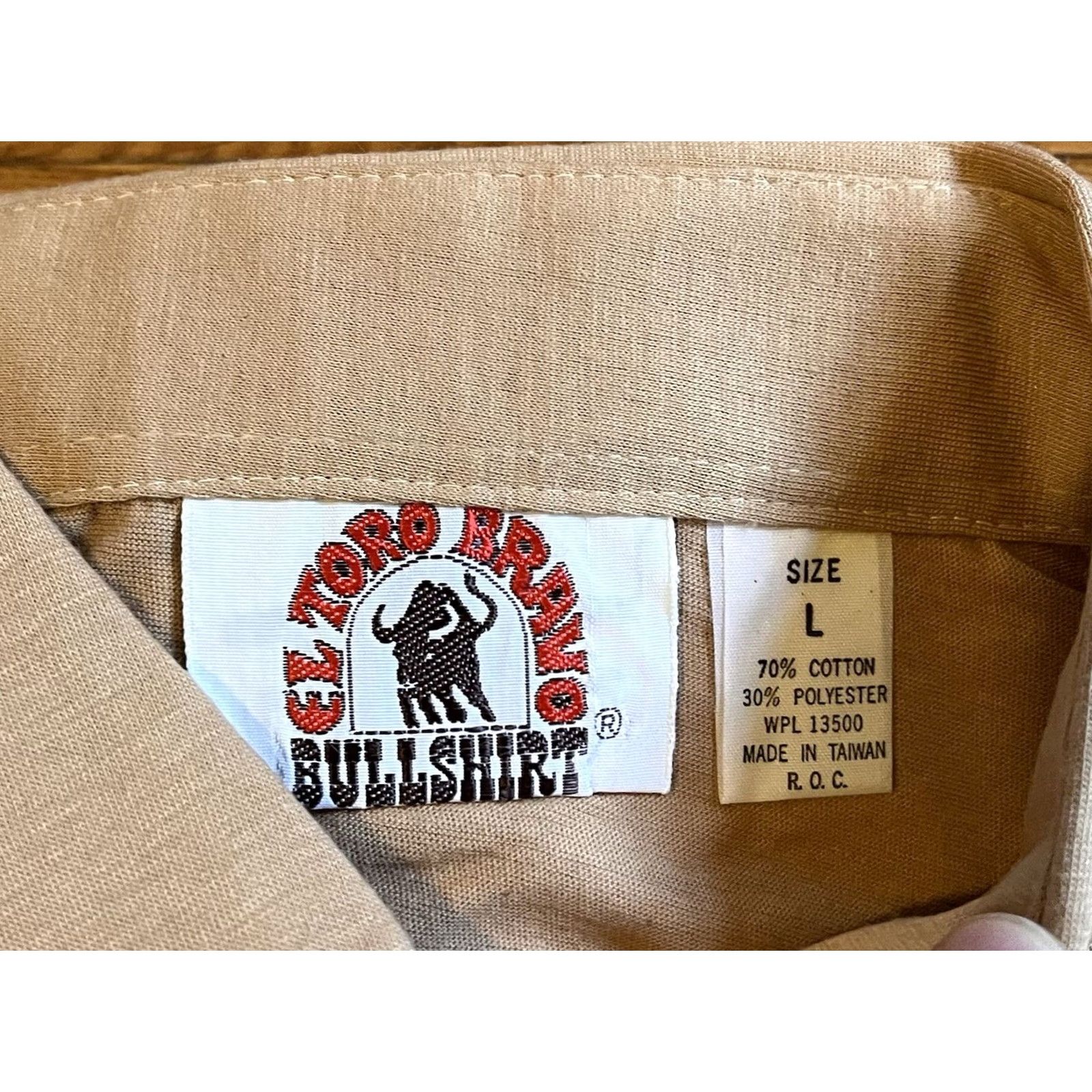 Vintage VINTAGE El Toro Bravo Bull Shirt Men’s Large Beige 70s Cowboy Western Shirt Mens L Beige 70s Bullshirt Button-Up Collared Long Sleeve Size US L / EU 52-54 / 3 - 4 Thumbnail