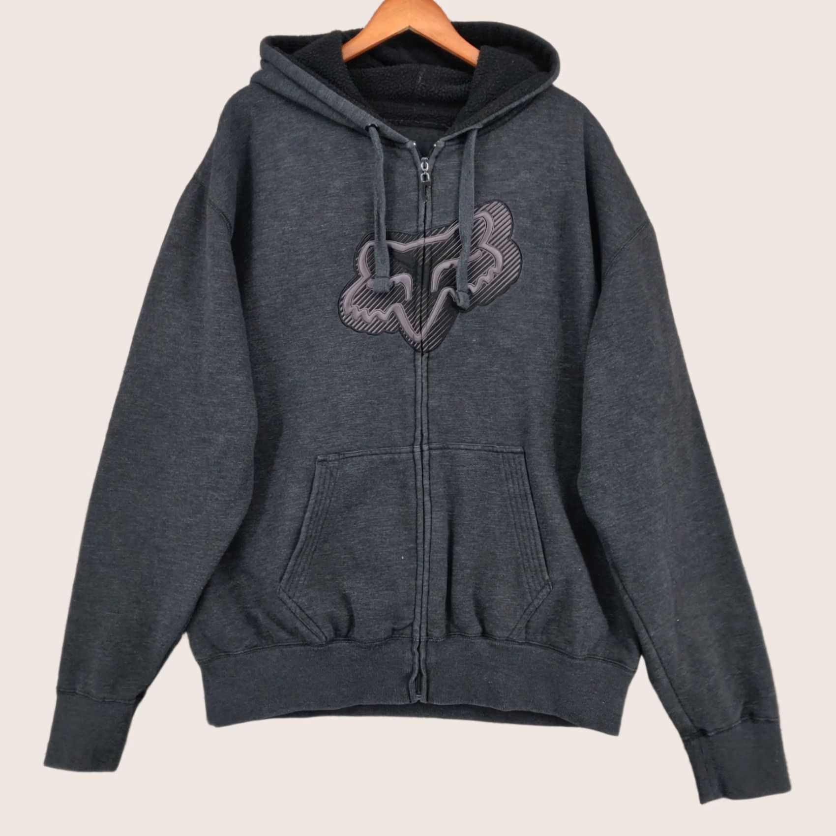 Fox Racing × Vintage Vintage Fox Racing Y2K fur Sasquatch zip-up