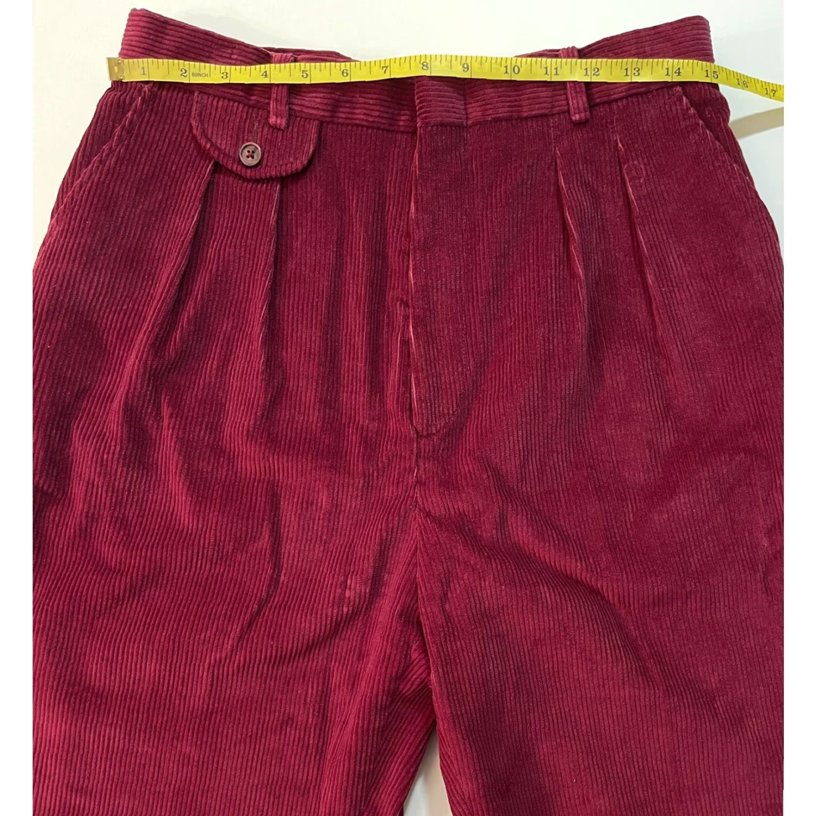 Eddie Bauer VINTAGE Eddie Bauer Women Pants Corduroy 70s High Rise Mom Pleated Red 14 Slim Straight 32in Inseam Size 36" / US 14 / IT 50 - 7 Thumbnail