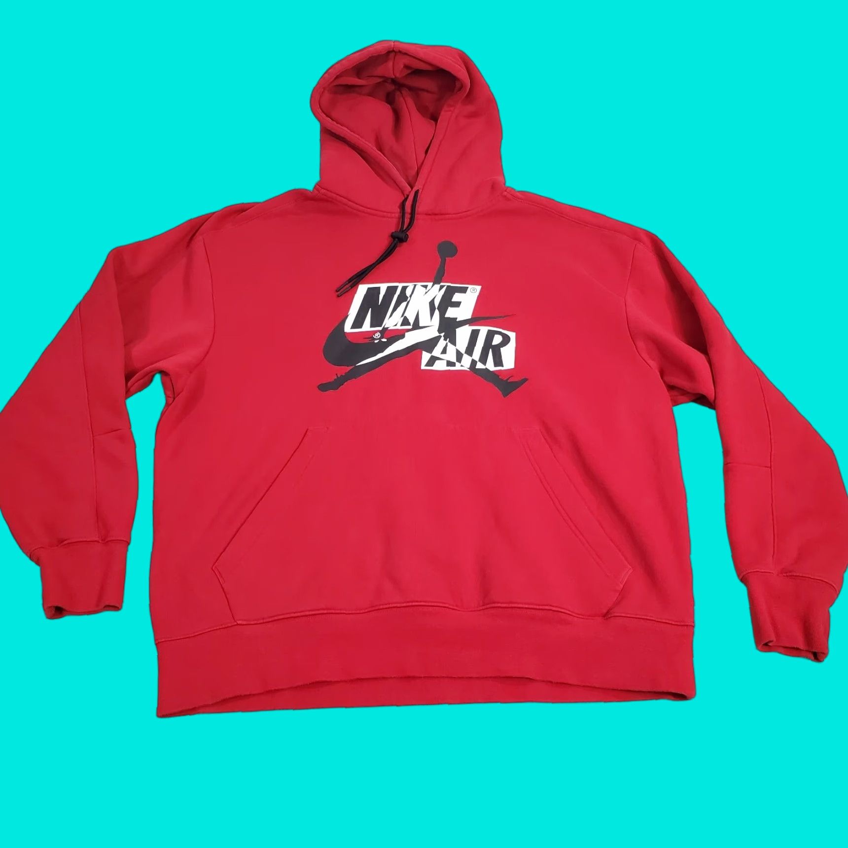 Jordan Brand Nike Jordan Hoodie Mens L Red Graphic Jumpman Classic Fleece CK6737 688 Pullover Cotton Blend Vintage No Size US L / EU 52-54 / 3 - 1 Thumbnail