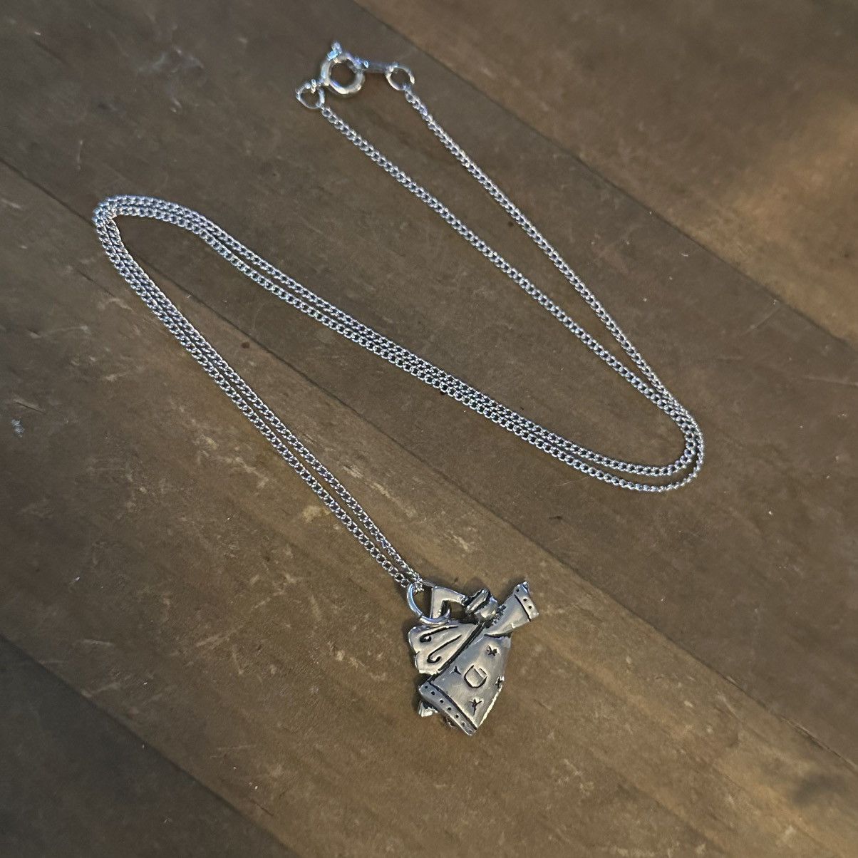 Vintage Vintage silver tone angel pendant necklace Size ONE SIZE - 2 Thumbnail