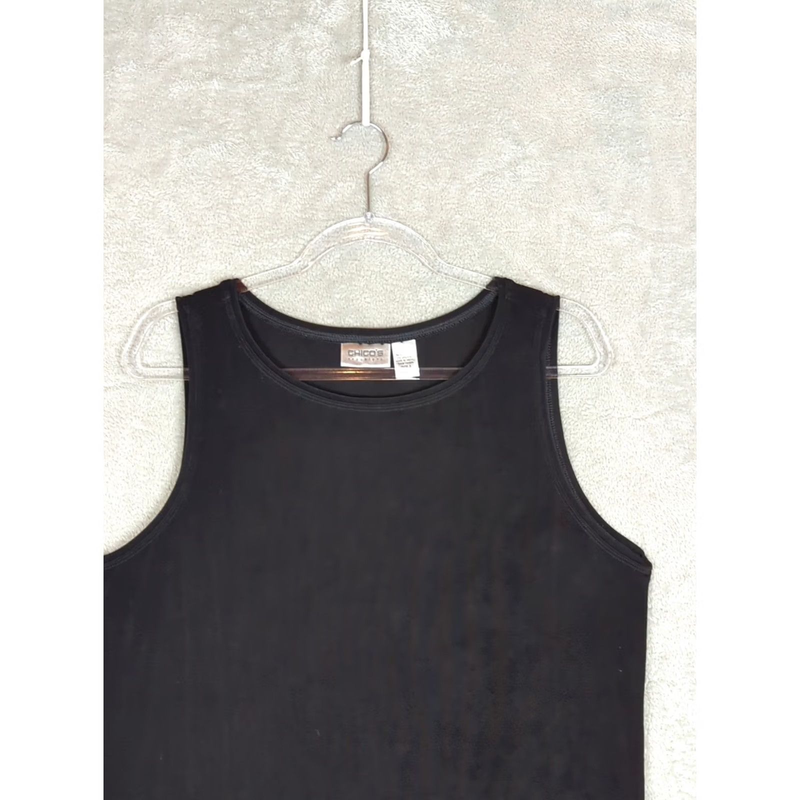 Vintage CHICO'S TRAVELERS Women's Tank Top XL Black Slinky Sleeveless Regular Stretch Unlined Easy Care Size XL / US 12-14 / IT 48-50 - 3 Thumbnail