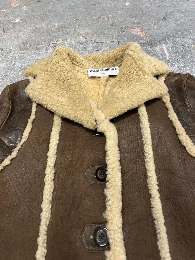 Dolce & Gabbana AW1994 Dolce & Gabbana Brown Shearling Leather Jacket Size US S / EU 44-46 / 1 - 5 Thumbnail