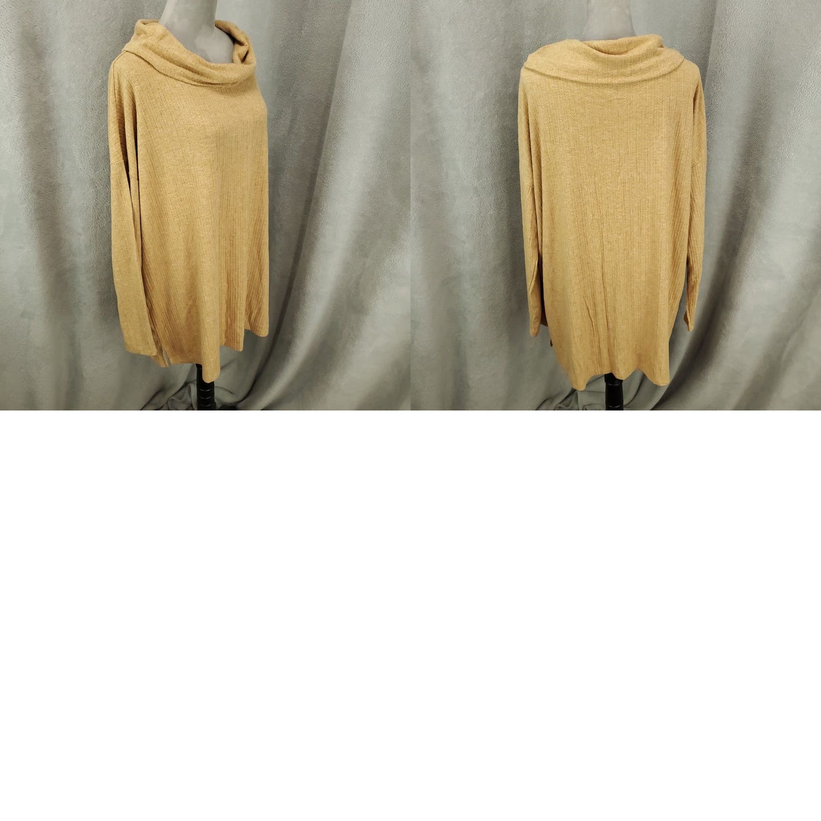 Denim & Co. Denim And Company Sweater Womens Large Tan Cowl Neck Lightweight Pullover Soft Size L / US 10 / IT 46 - 8 Thumbnail