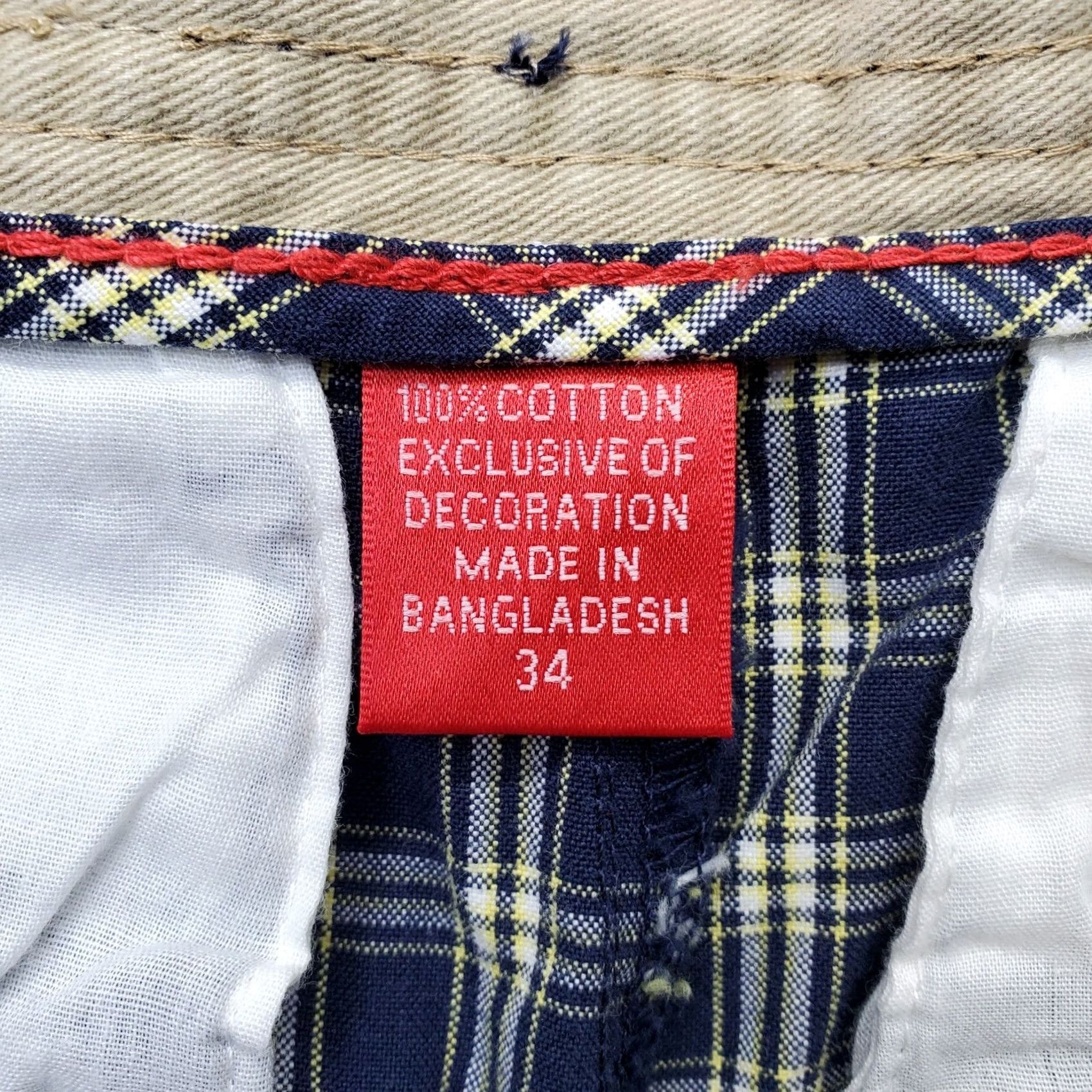 Izod IZOD Mens Shorts 34 Multi Plaid Chino Flat Front Regular Outdoor Size US 34 / EU 50 - 7 Thumbnail