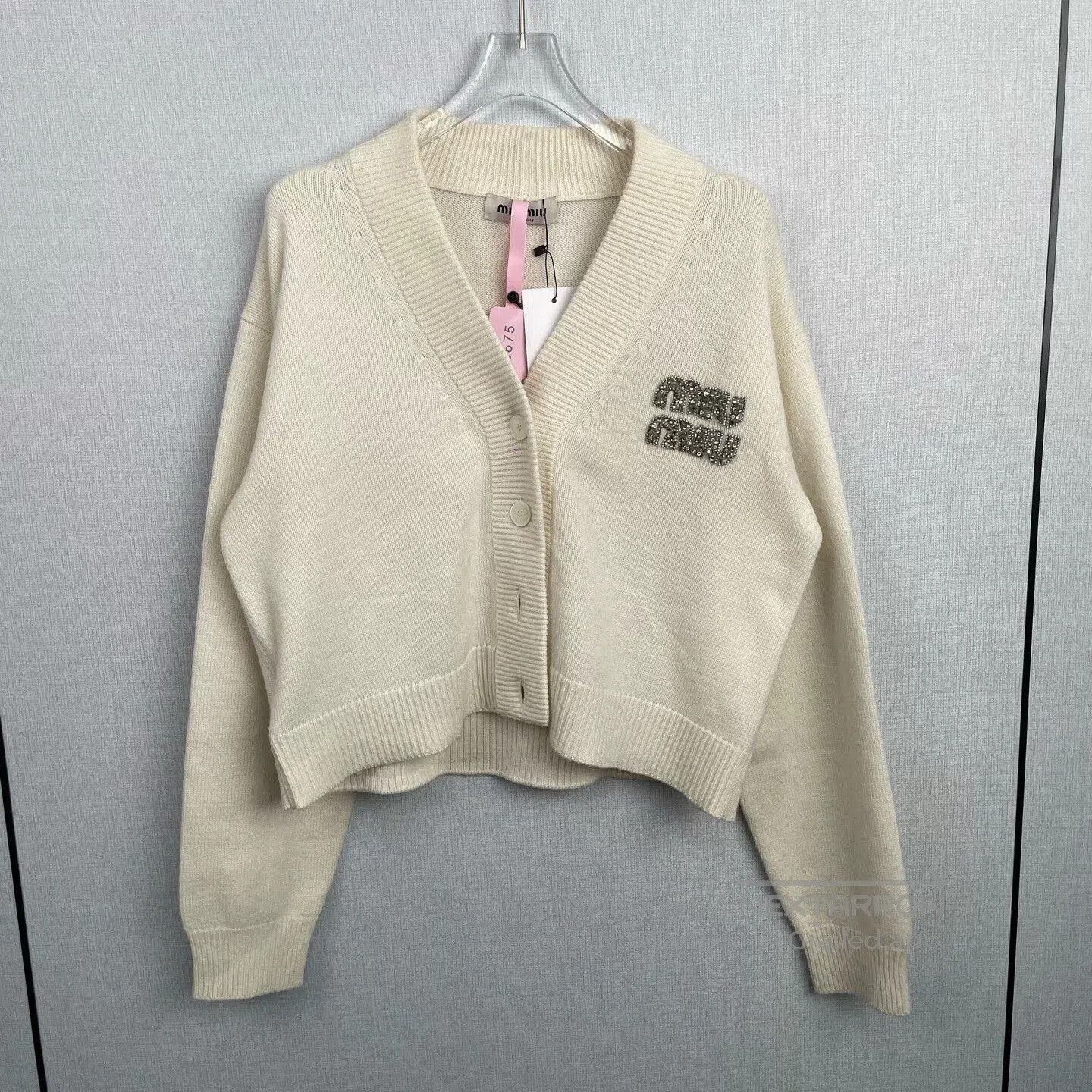 miu miu white knitted cardigan size 36.