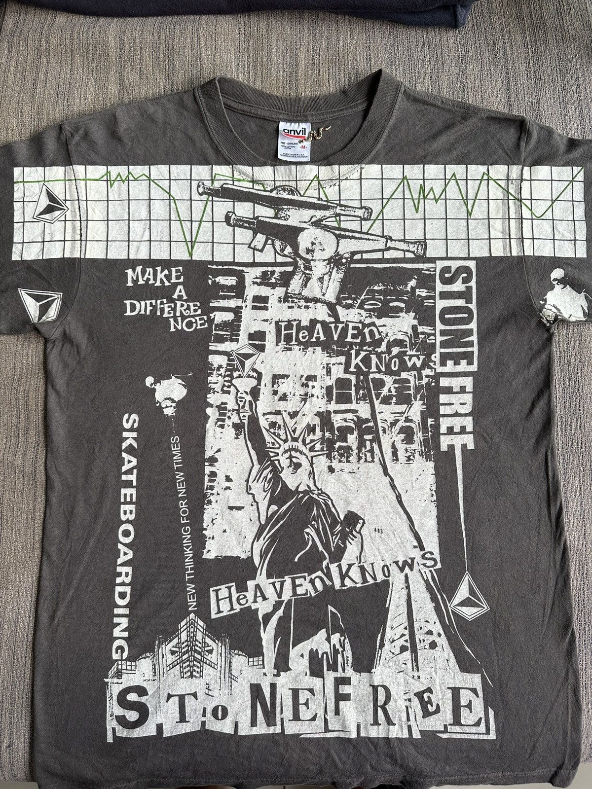 Thrasher × Vintage Vintage Stone Free Skateboard Punk Trash USA RARE TEE Size US M / EU 48-50 / 2 - 3 Thumbnail