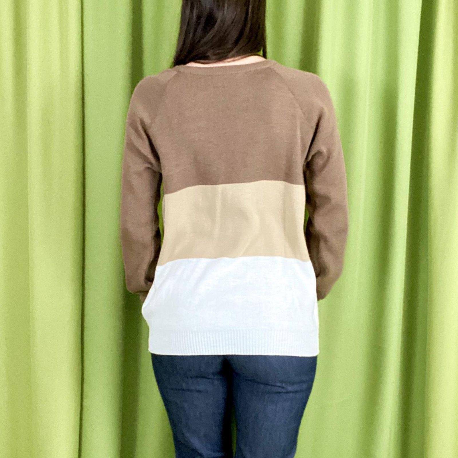 Vintage 80s Vintage White Tan and Brown Heart Teddy Bear Sweater Size L / US 10 / IT 46 - 4 Thumbnail