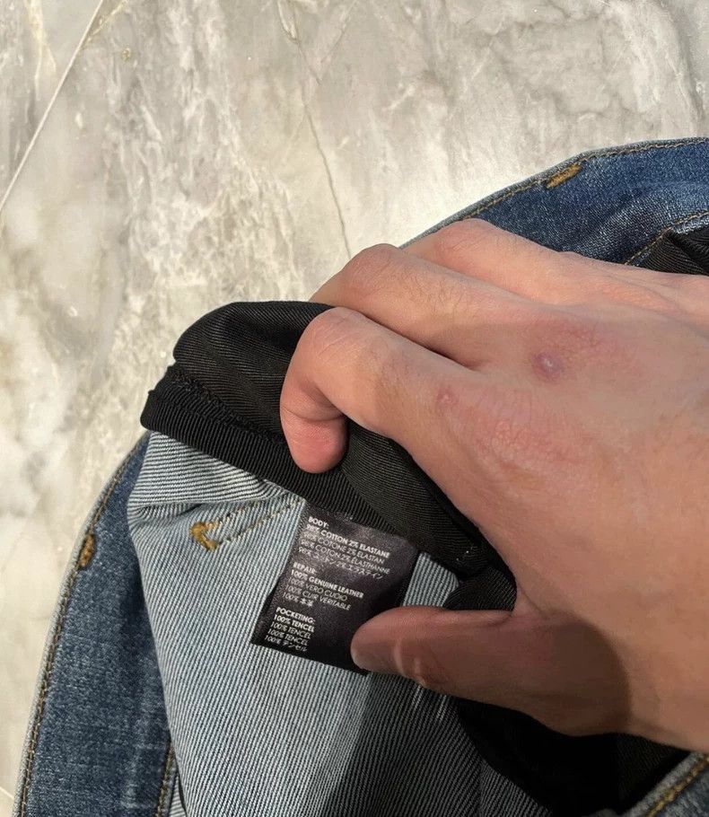 Amiri Amiri blue spliced leather denim pants Size US 31 - 4 Thumbnail