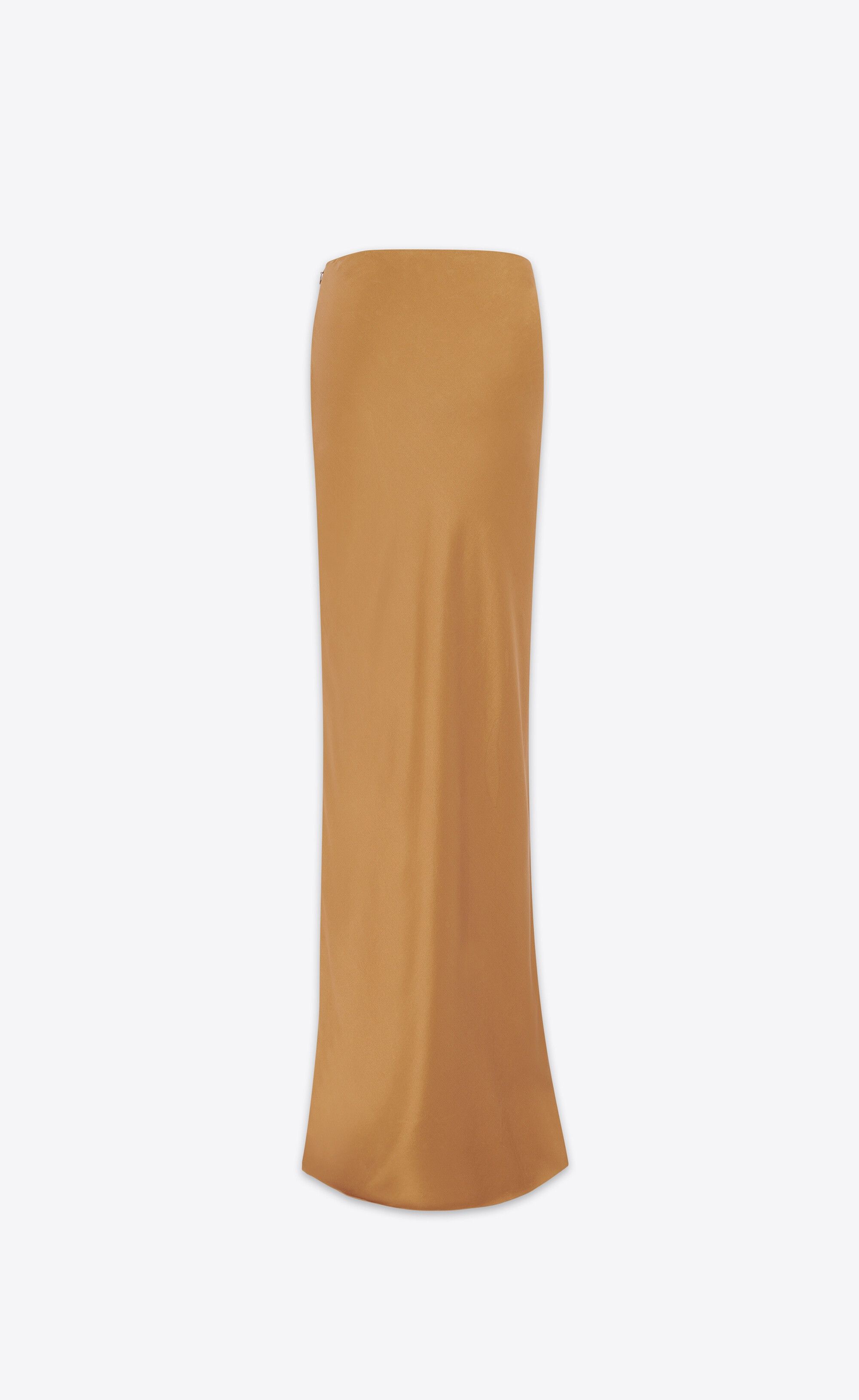 Saint Laurent Paris o1s1wg110225 731652 Long Skirt in Crepe Satin in Light Brown Size 30" / US 8 / IT 44 - 3 Thumbnail