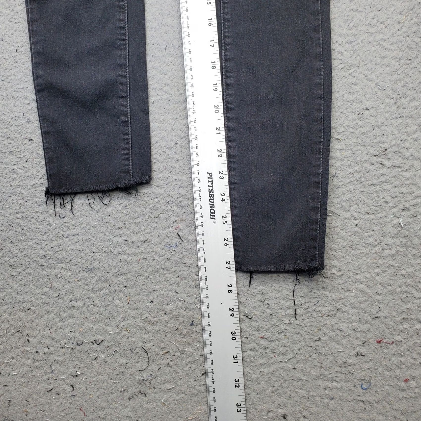 Paige Paige Verdugo Ankle Jeans Womens 24 Black Stretch Distressed Streetwear Raw Hem Jeans Size 42" / US 20 - 4 Thumbnail