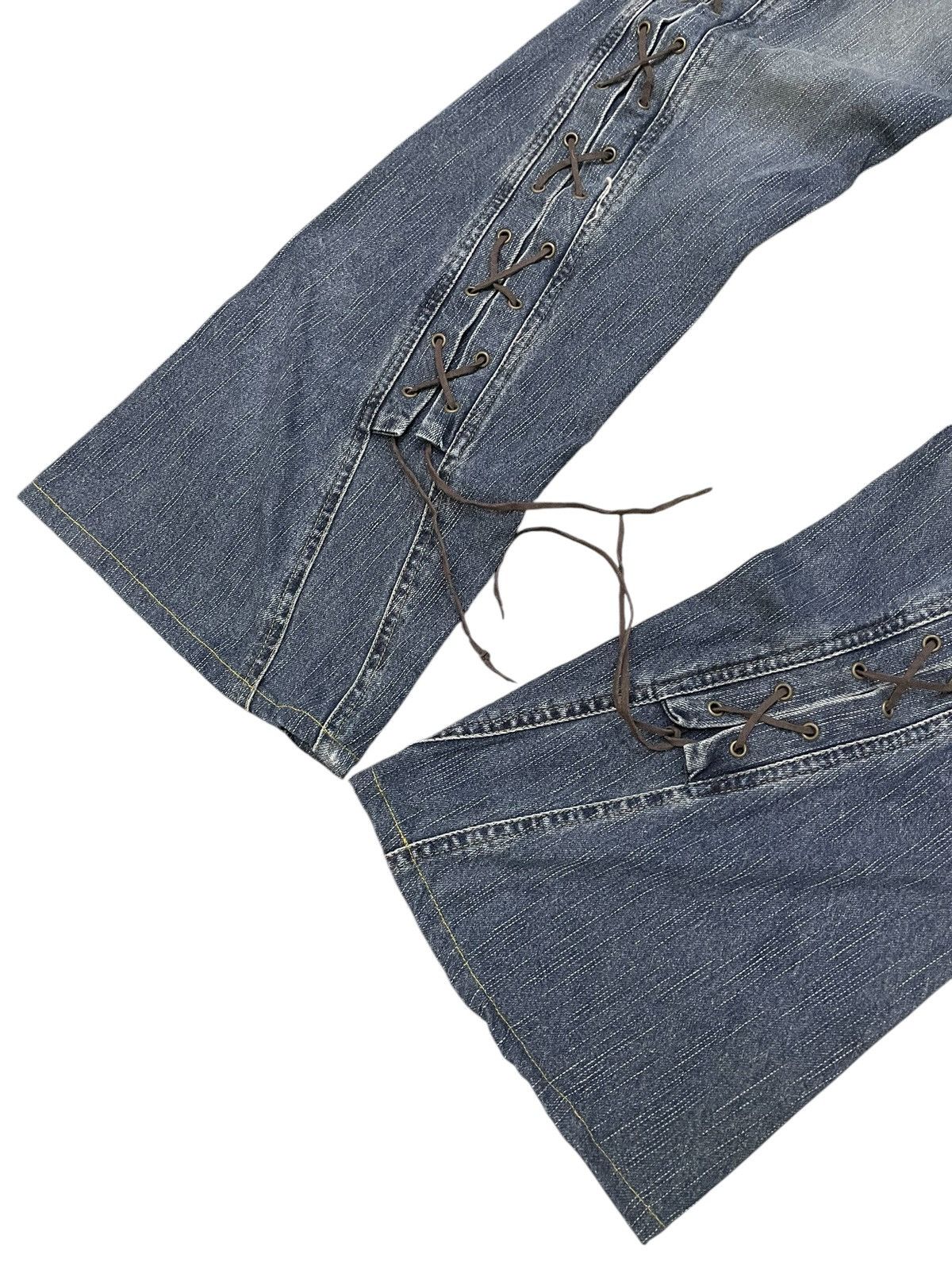 Japanese Brand × Tornado Mart How Hard Jan 40 Paneled Spiral Laces Up Flare Jeans Size US 32 / EU 48 - 5 Thumbnail