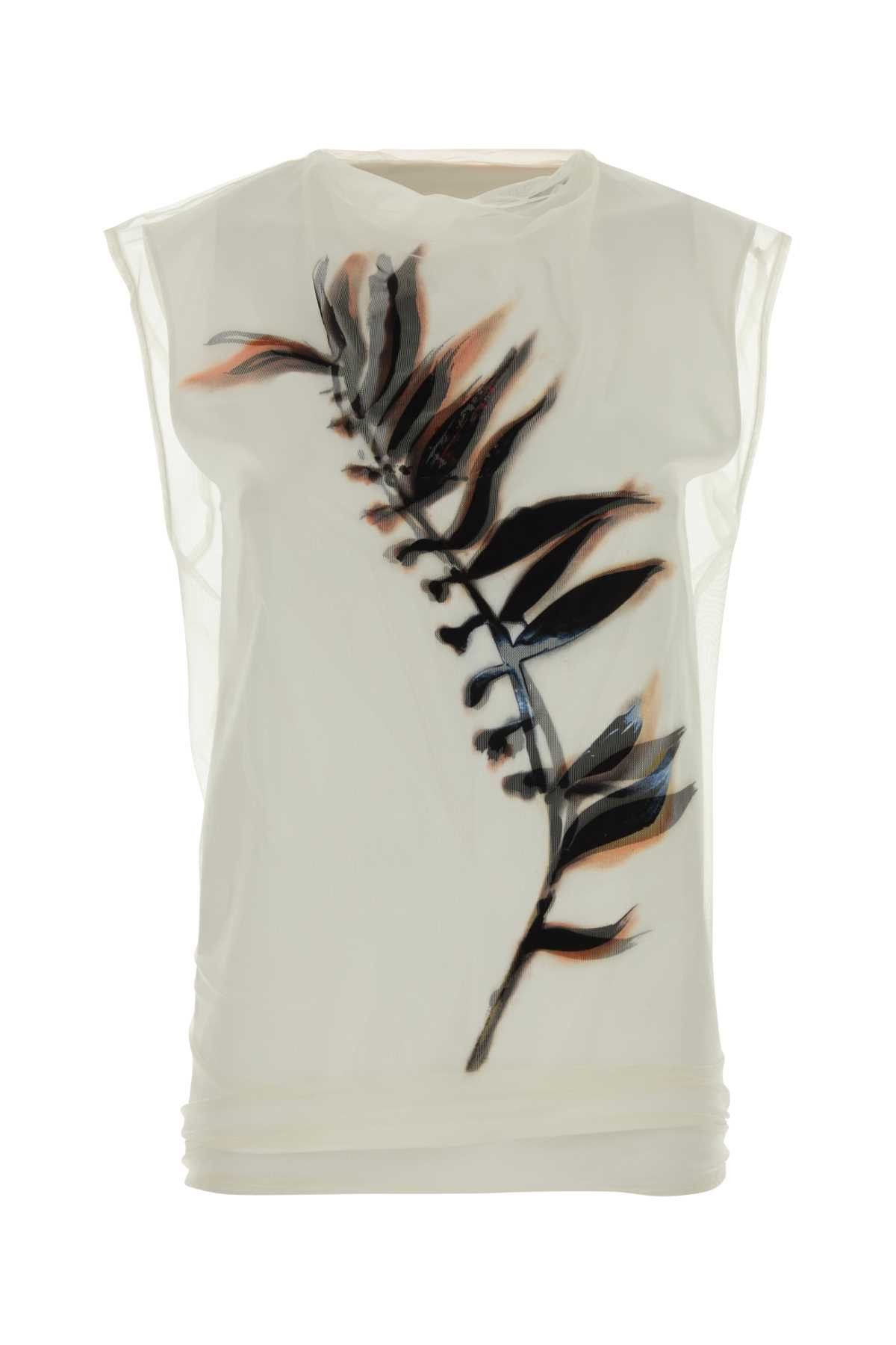 Sportmax Ivory Stretch Tulle Genero Top Size L / US 10 / IT 46 - 1 Thumbnail