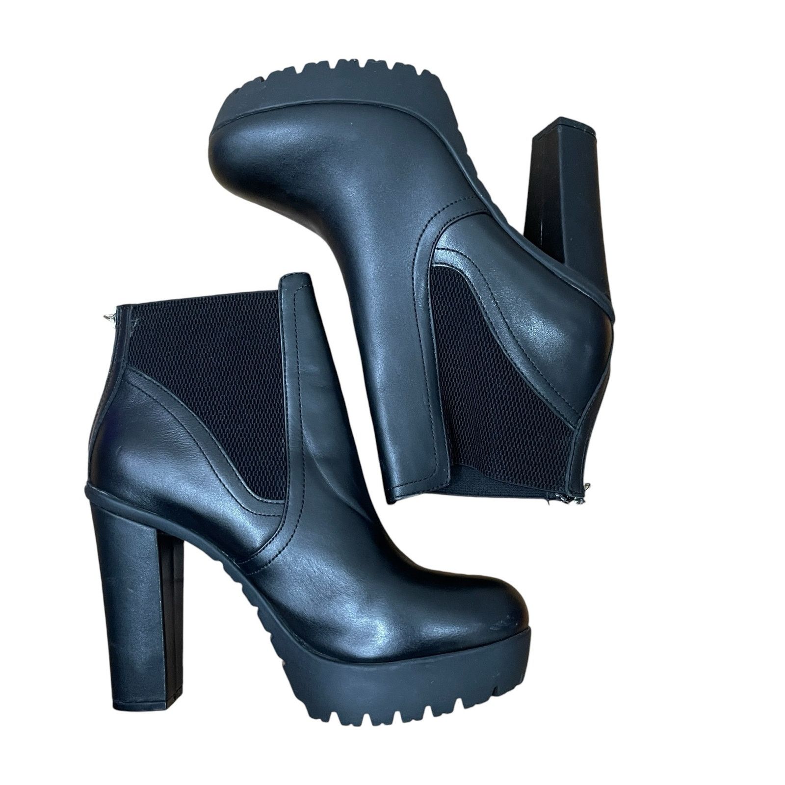 Steve Madden Steve Madden Amandaa Black Leather Ankle Bootie Size 8.5 Size US 8.5 / IT 38.5 - 10 Thumbnail
