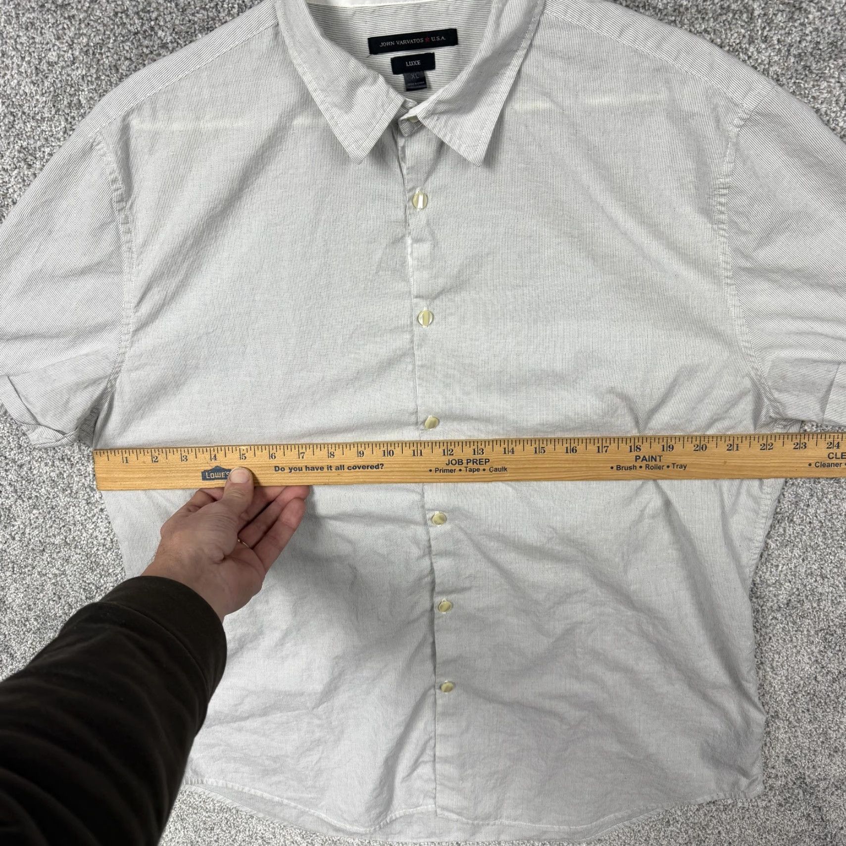 John Varvatos John Varvatos U.S.A. Luxe Button Up Shirt Mens XL Gray Striped Old Money Preppy Size US XL / EU 56 / 4 - 3 Thumbnail