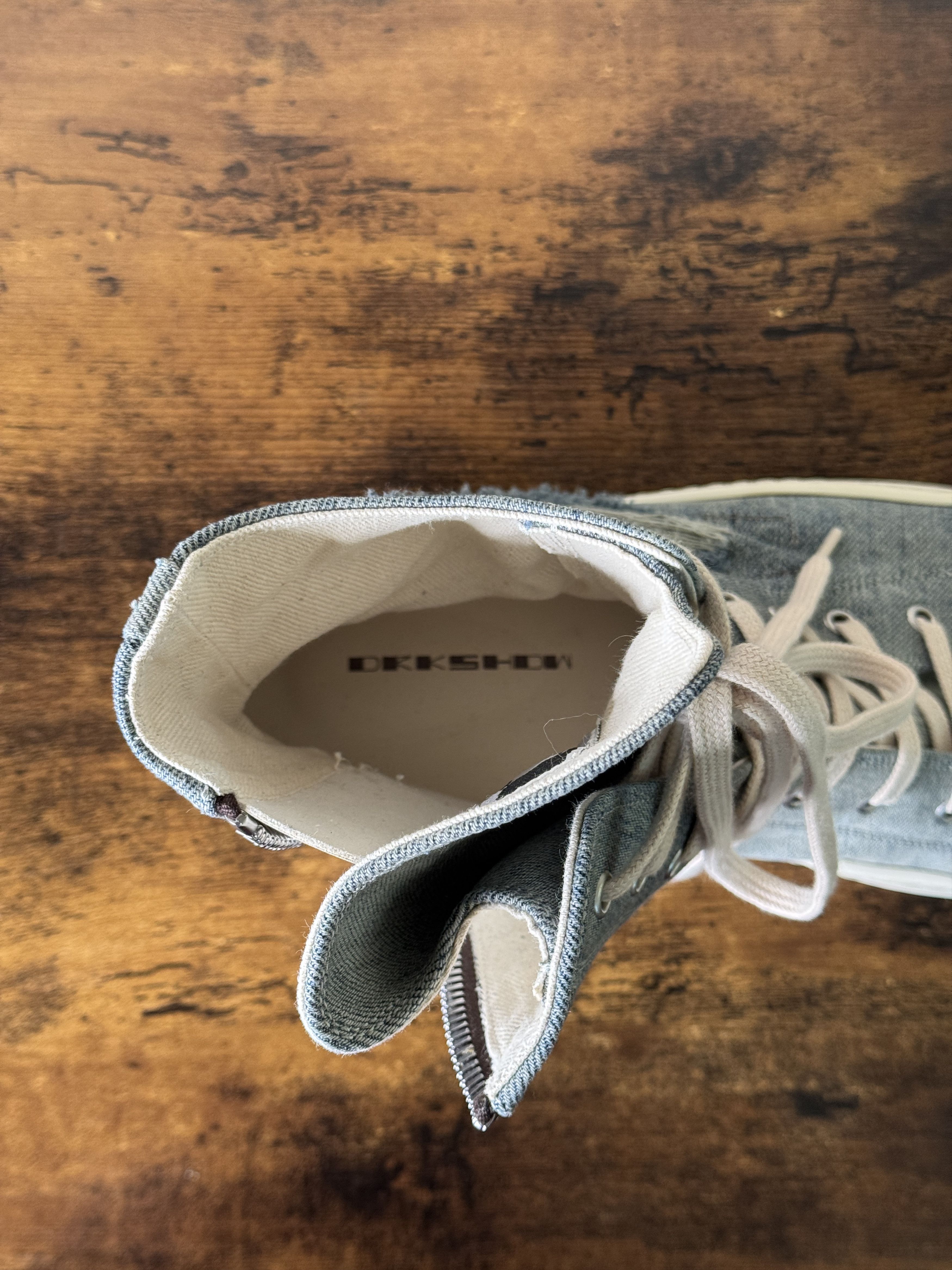 Rick Owens Drkshdw Rick Owens DRKSHDW Denim High-Top Ramones Size US 11 / EU 44 - 5 Thumbnail