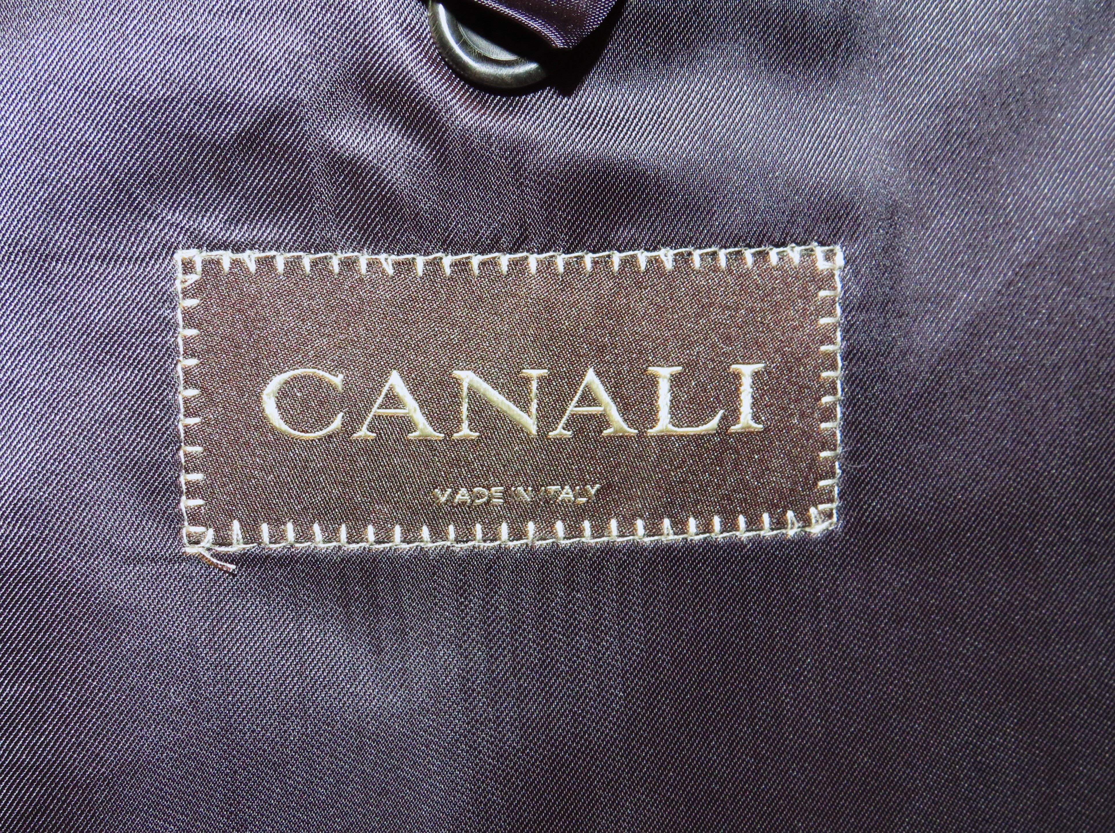Canali Super 150 Brown Label Blue Plaid Two Button Sui Size 50L - 19 Thumbnail
