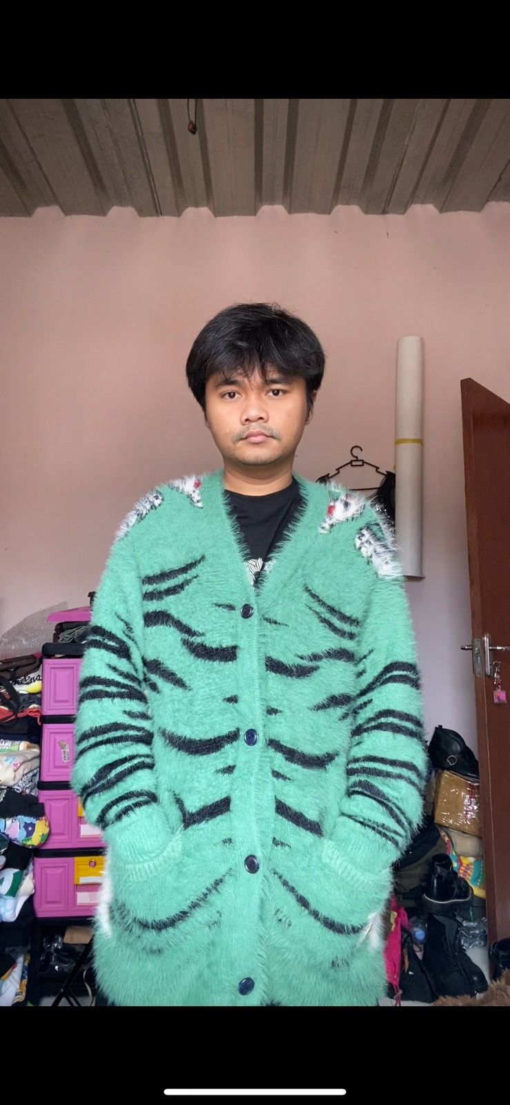 Japanese Brand Seveskig - Mohair Tiger Cardigan Sweater Size US L / EU 52-54 / 3 - 19 Thumbnail