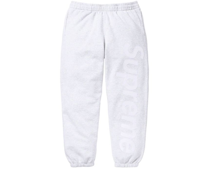 Supreme Supreme Satin Appliqué Sweatpant Ash Grey M | Grailed